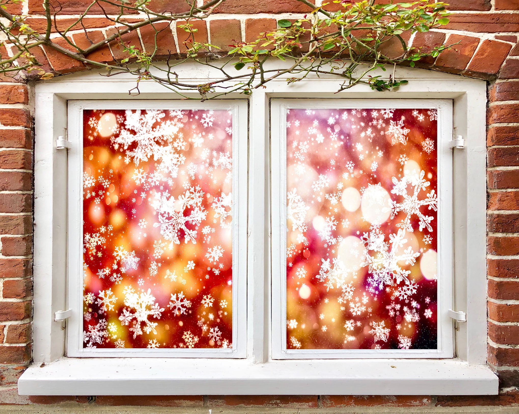 3D Snowflake 31074 Christmas Window Film Print Sticker Cling Stained Glass Xmas