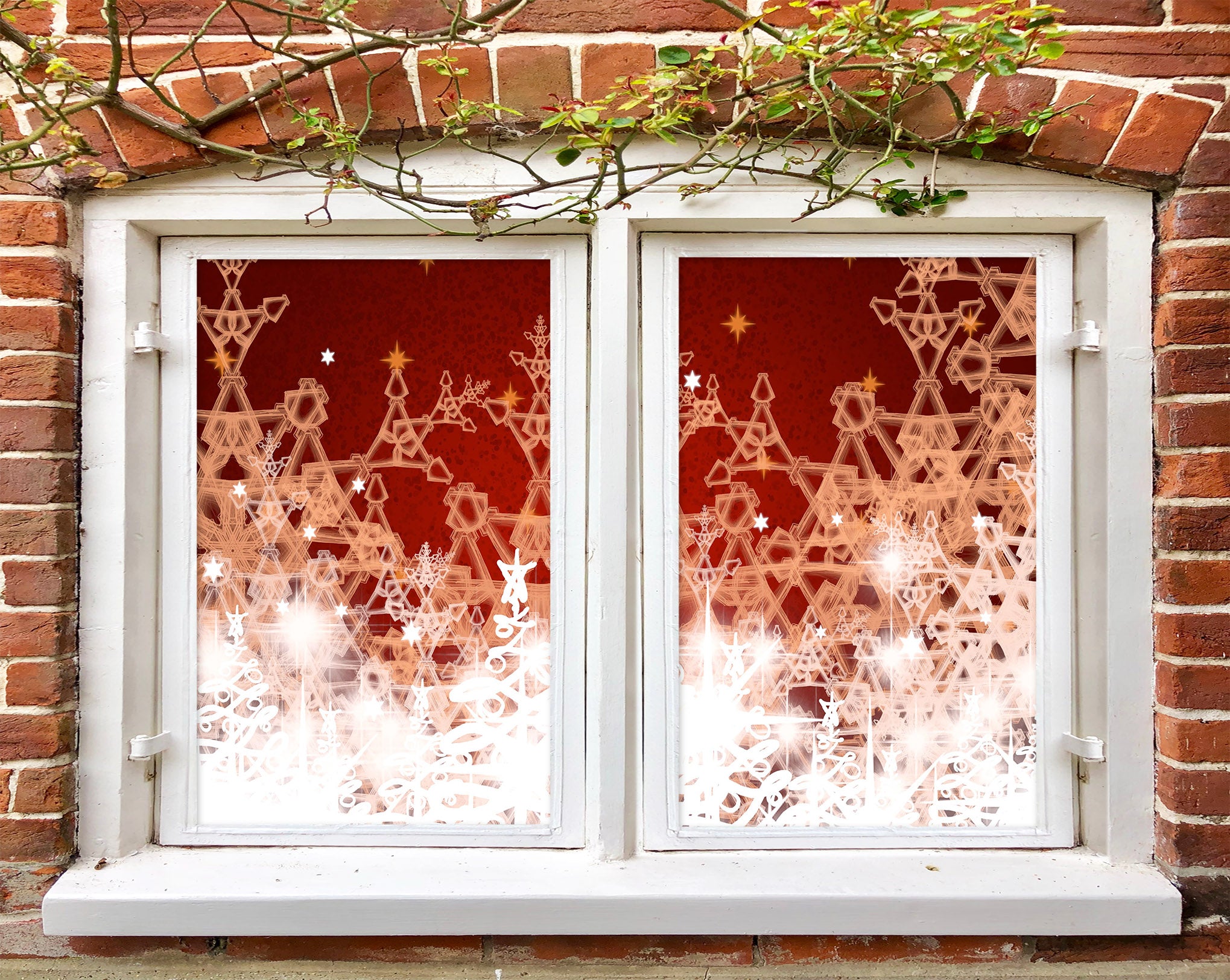 3D Snowflake 30072 Christmas Window Film Print Sticker Cling Stained Glass Xmas