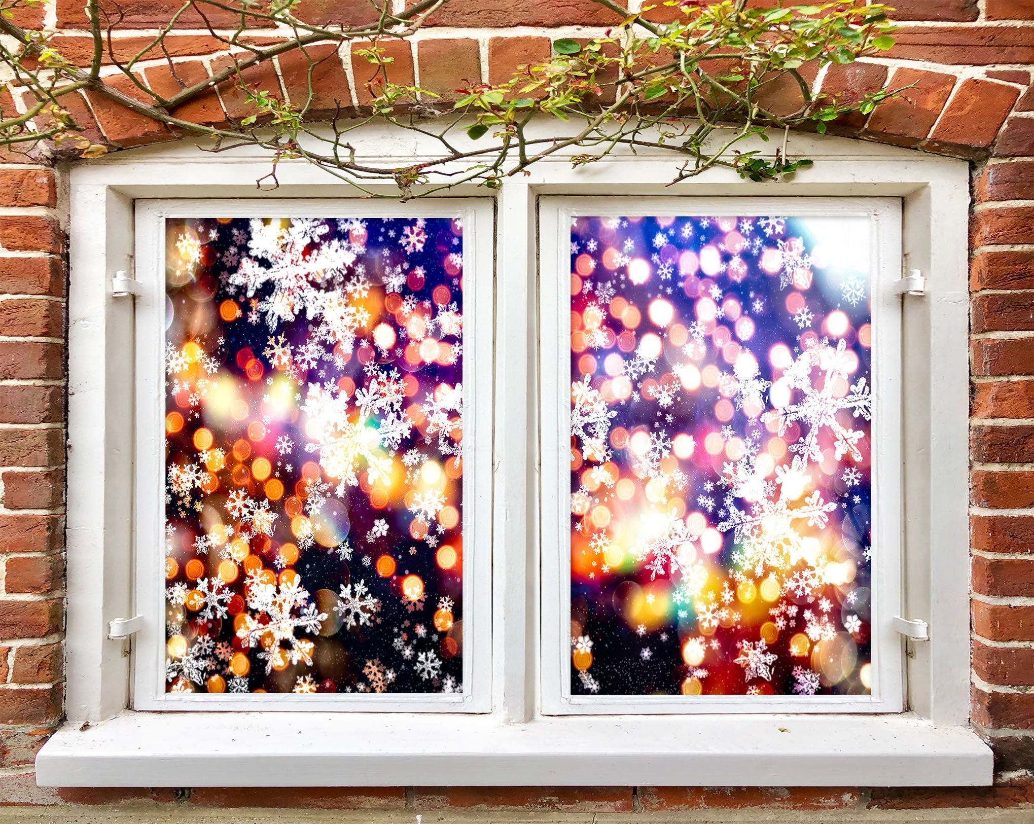3D Snowflake Light Shadow 31069 Christmas Window Film Print Sticker Cling Stained Glass Xmas