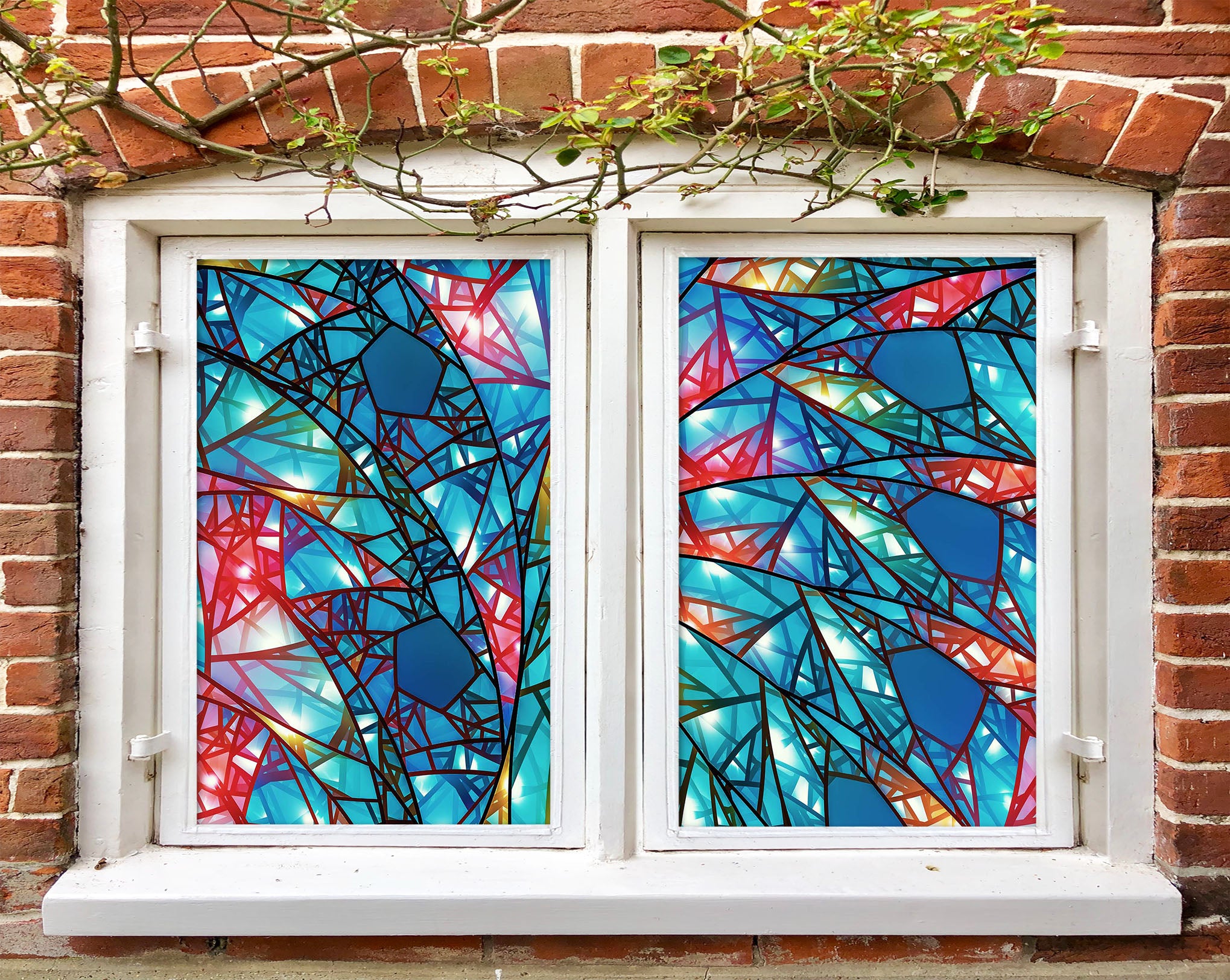 3D Striped Debris 379 Window Film Print Sticker Cling Stained Glass UV Block