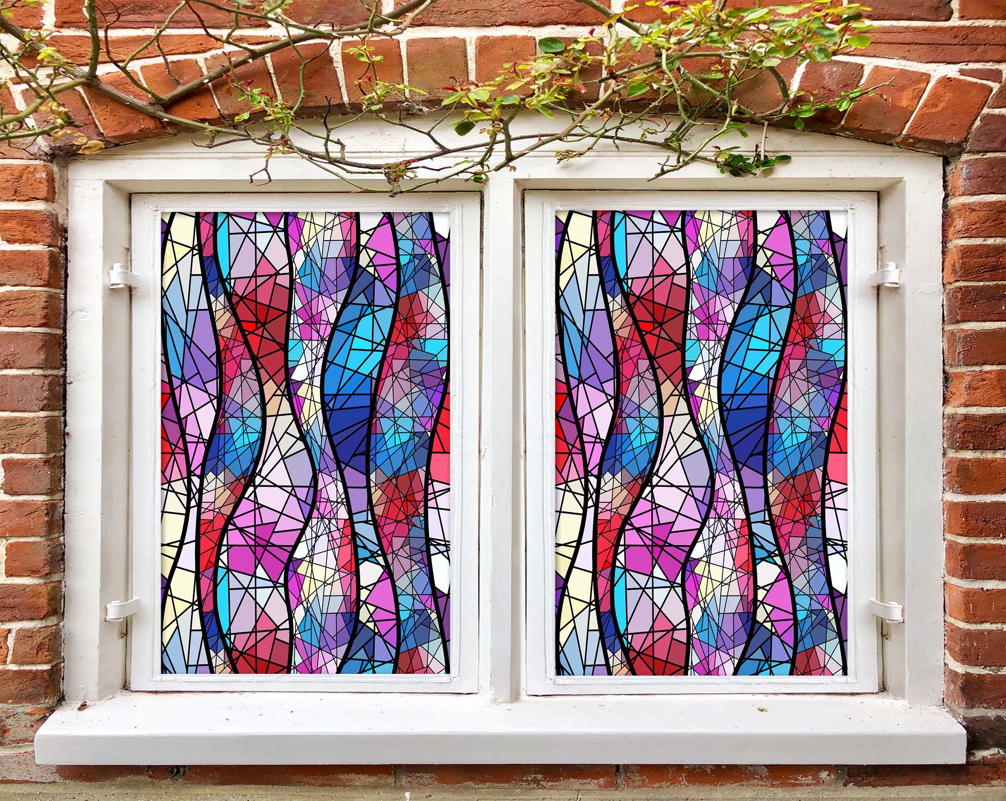 3D Color Graffiti 327 Window Film Print Sticker Cling Stained Glass UV Block