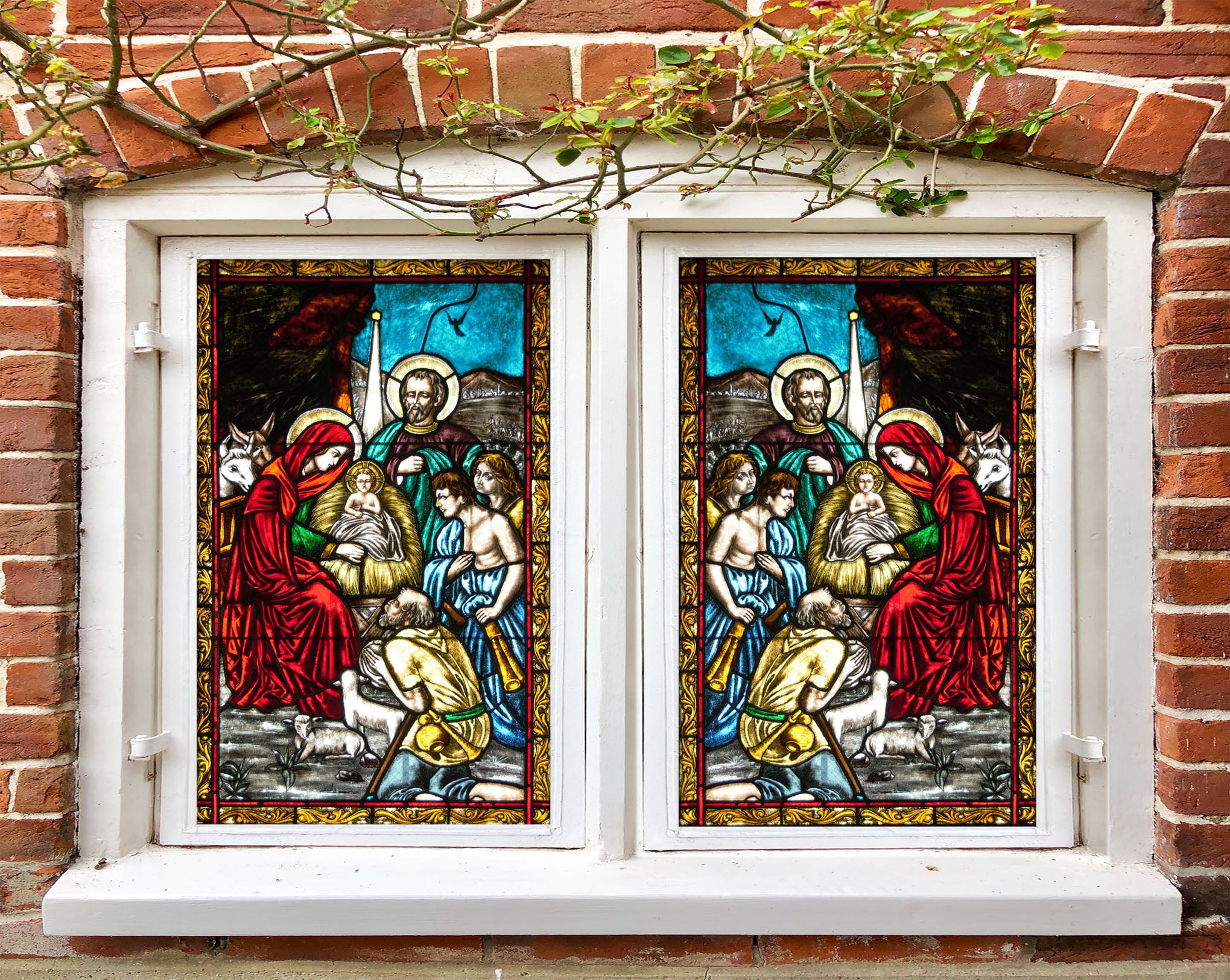 3D Holy Child 243 Window Film Print Sticker Cling Stained Glass UV Block