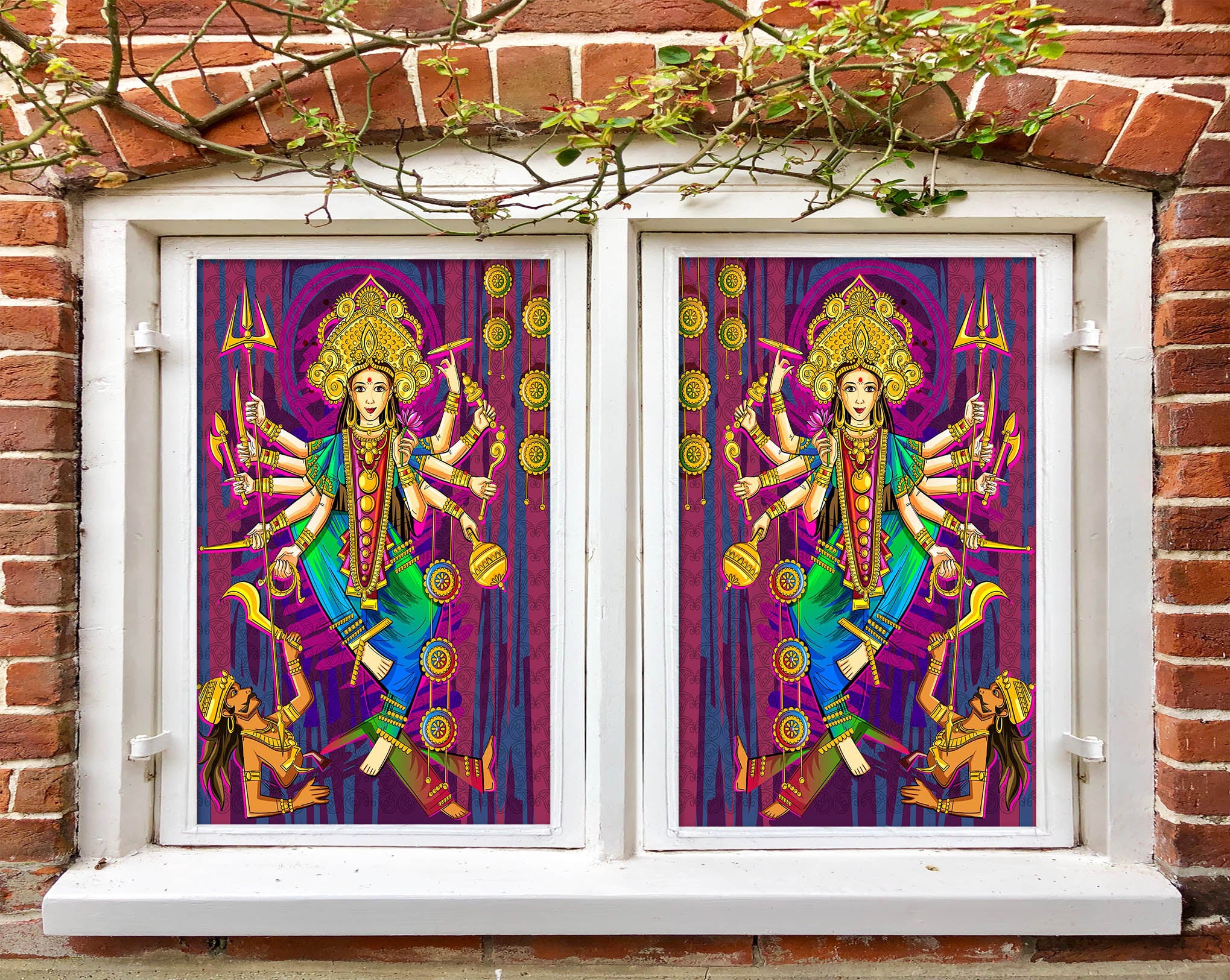 3D Avalokitesvara 235 Window Film Print Sticker Cling Stained Glass UV Block