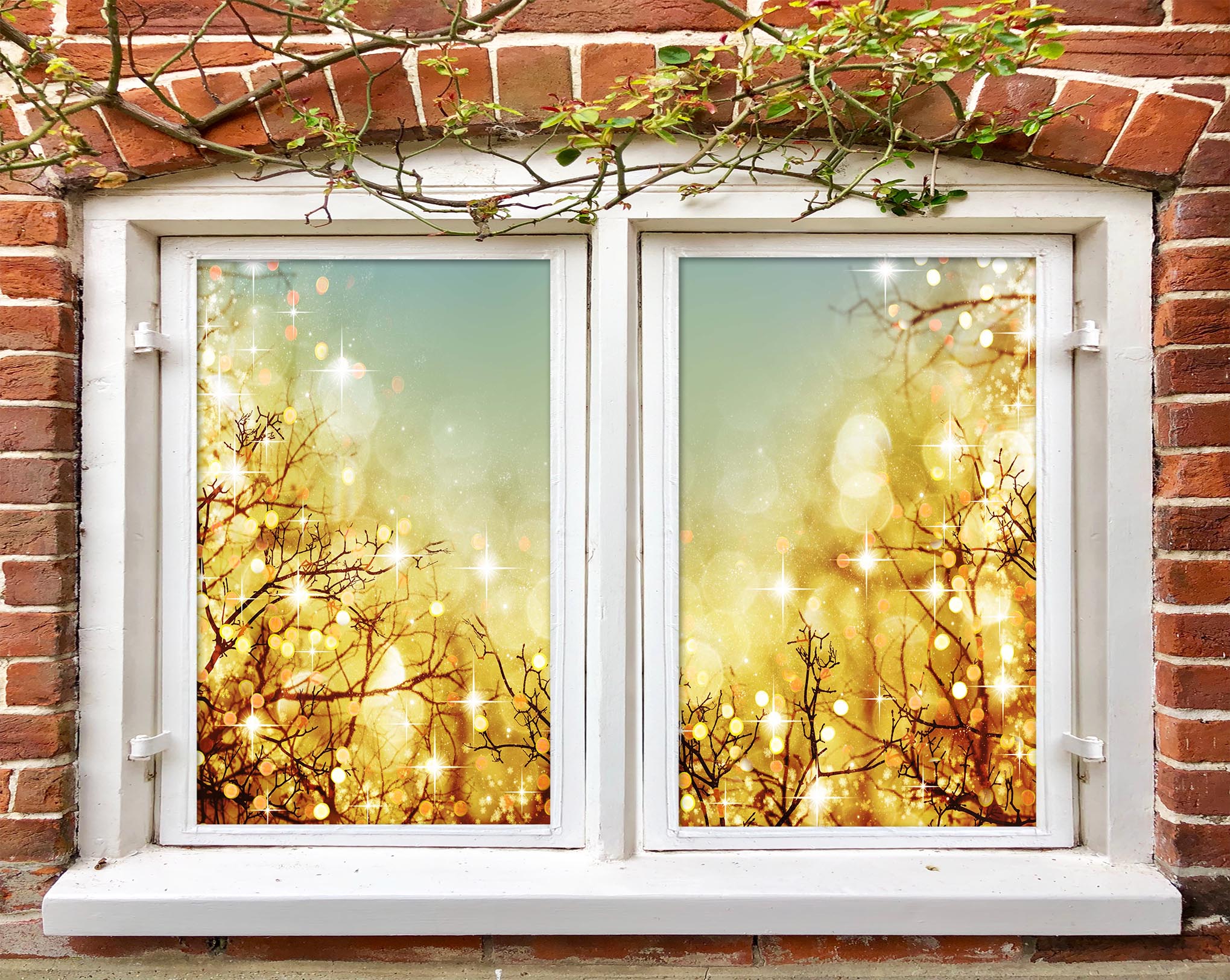 3D Branch Light Shadow 30103 Christmas Window Film Print Sticker Cling Stained Glass Xmas