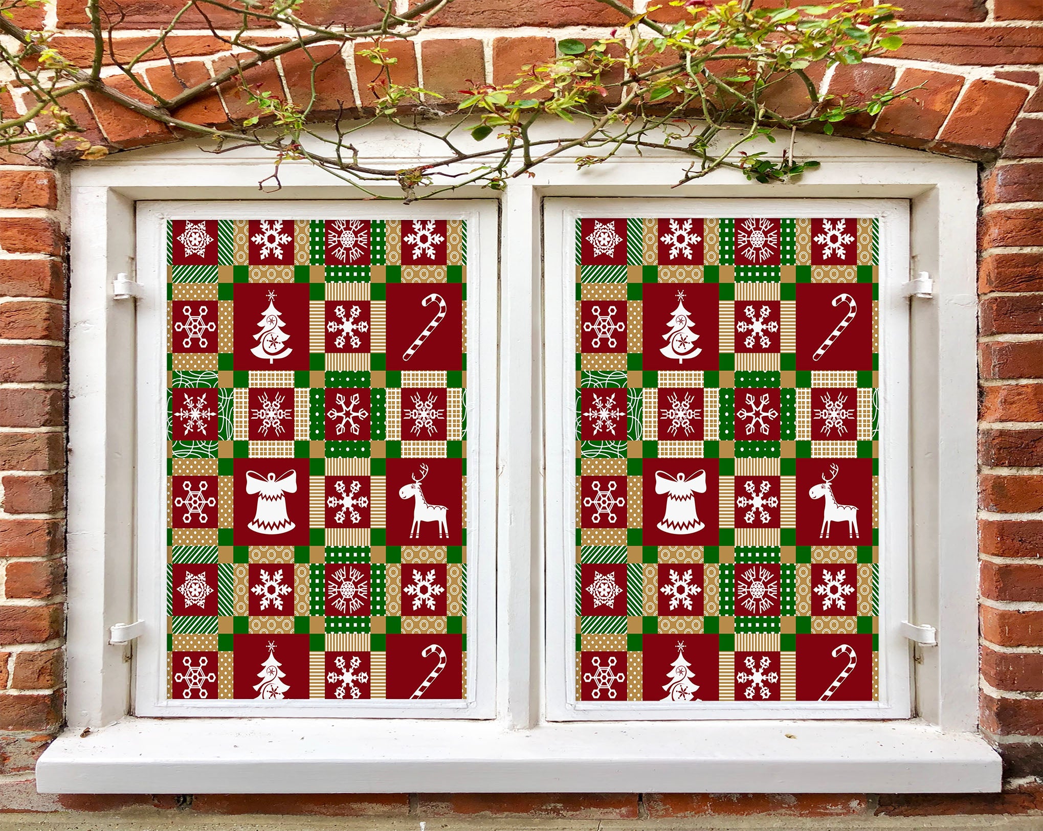 3D Christmas Pattern 30090 Christmas Window Film Print Sticker Cling Stained Glass Xmas