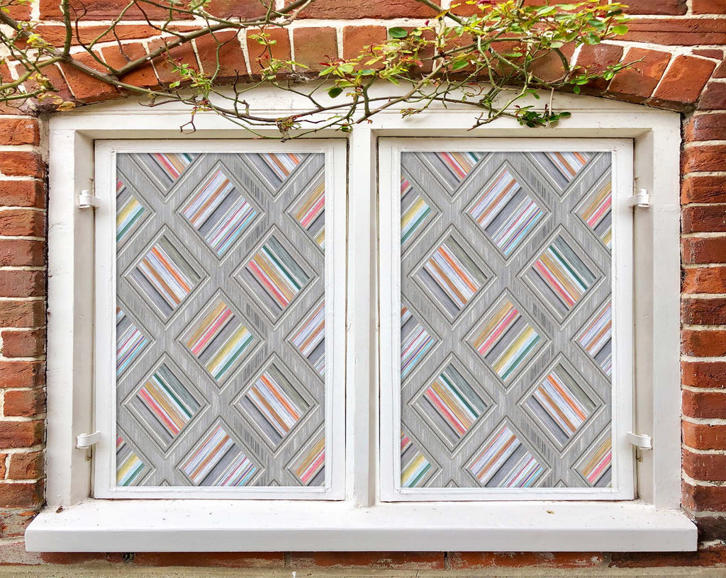 Window Stickers Color 3D Color Stripes 127 Window Film Print Sticker Cling Stained Glass UV ...