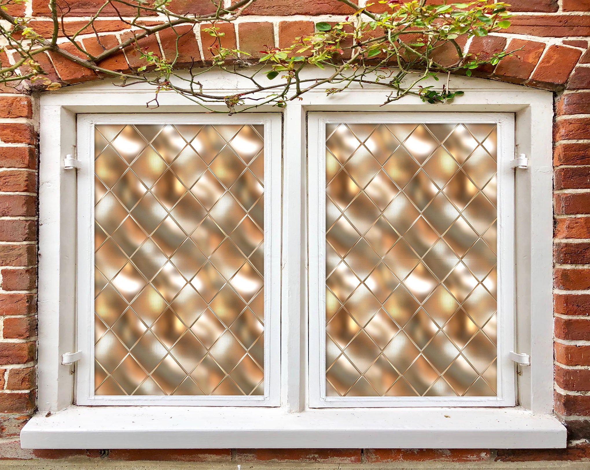 3D Golden Crystal 321 Window Film Print Sticker Cling Stained Glass UV Block