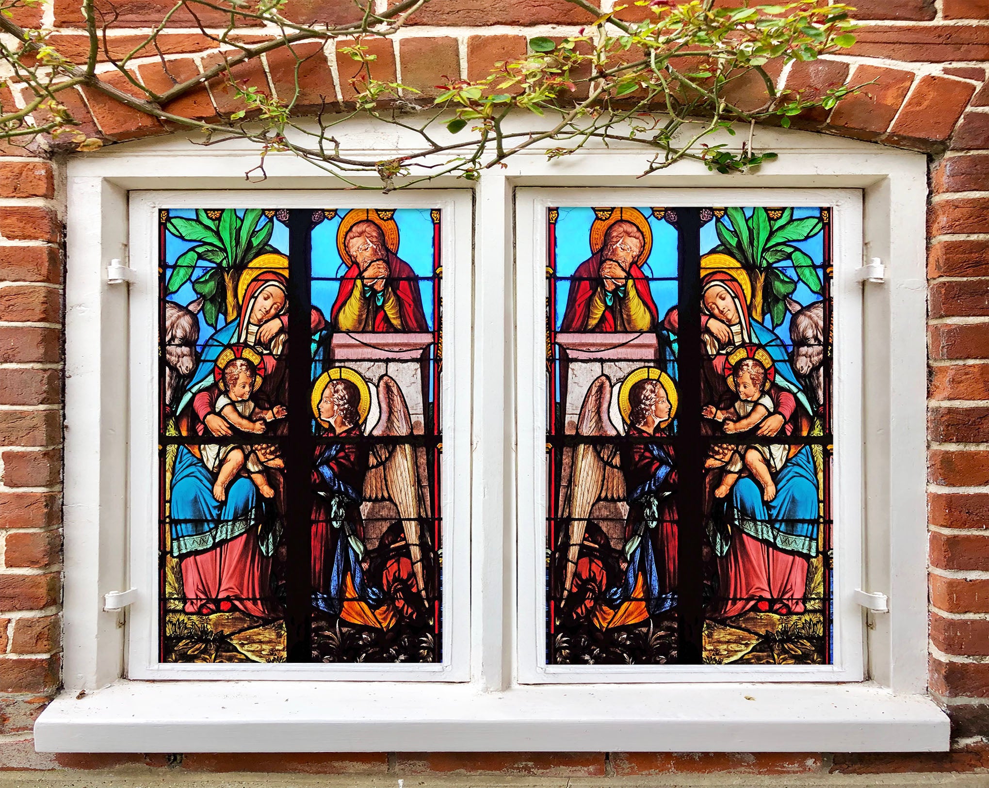 3D Angel Wings Baby 208 Window Film Print Sticker Cling Stained Glass UV Block