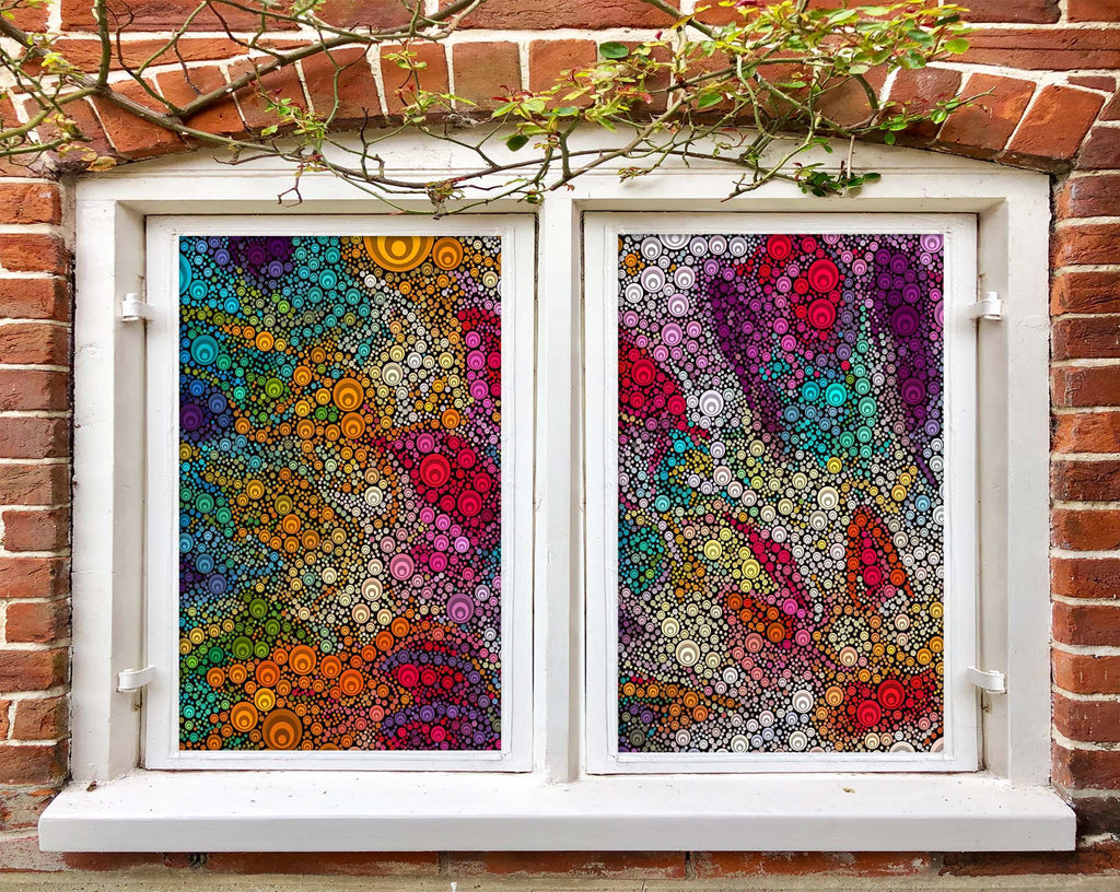 3D Red Diamond 204 Window Film Print Sticker Cling Stained Glass UV Block