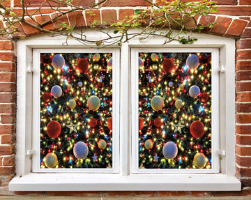 3D Colored Balls 30127 Christmas Window Film Print Sticker Cling Stained Glass Xmas