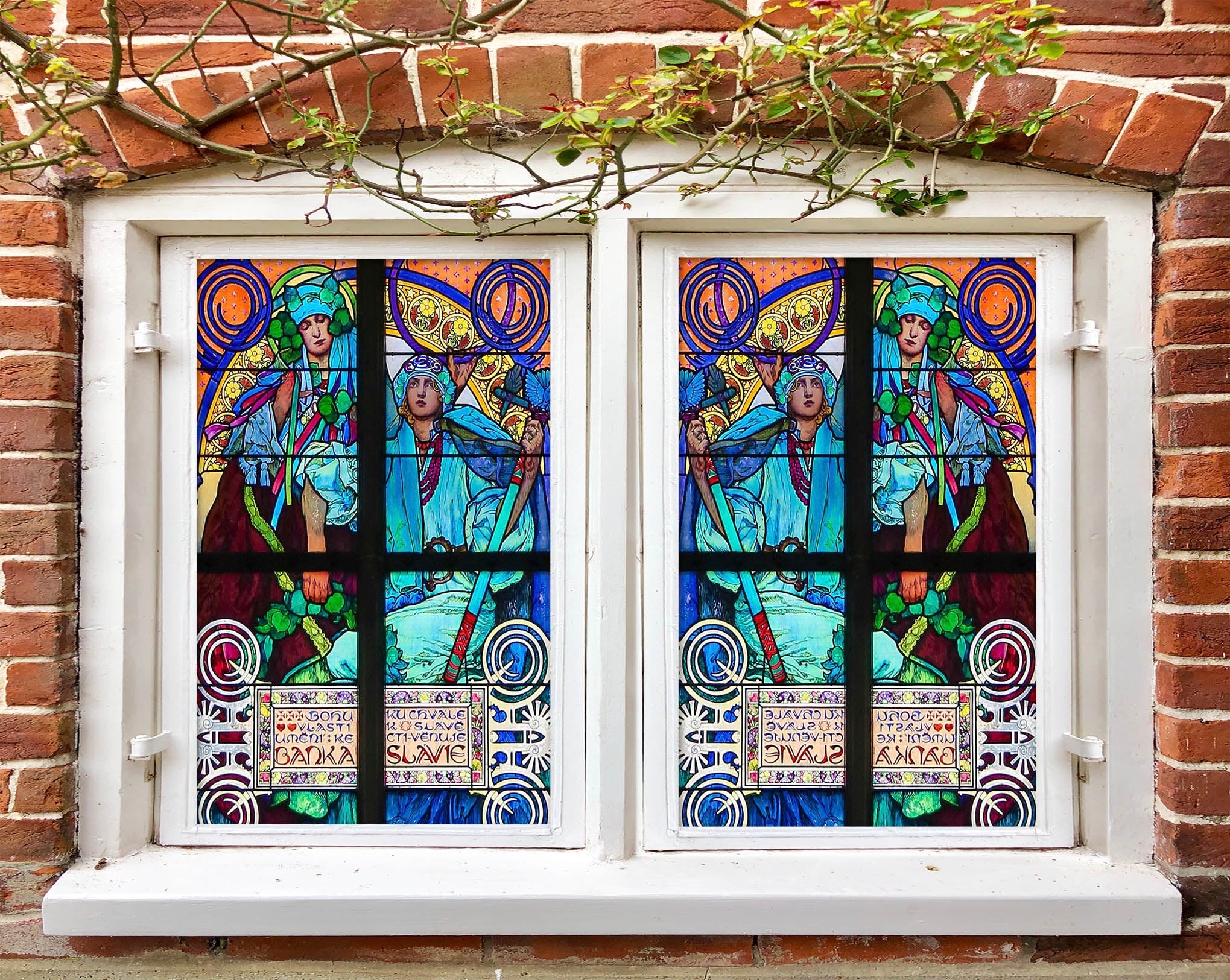 3D Church Belief 336 Window Film Print Sticker Cling Stained Glass UV Block