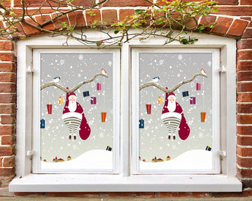 3D Snow Santa Claus 31010 Christmas Window Film Print Sticker Cling Stained Glass Xmas