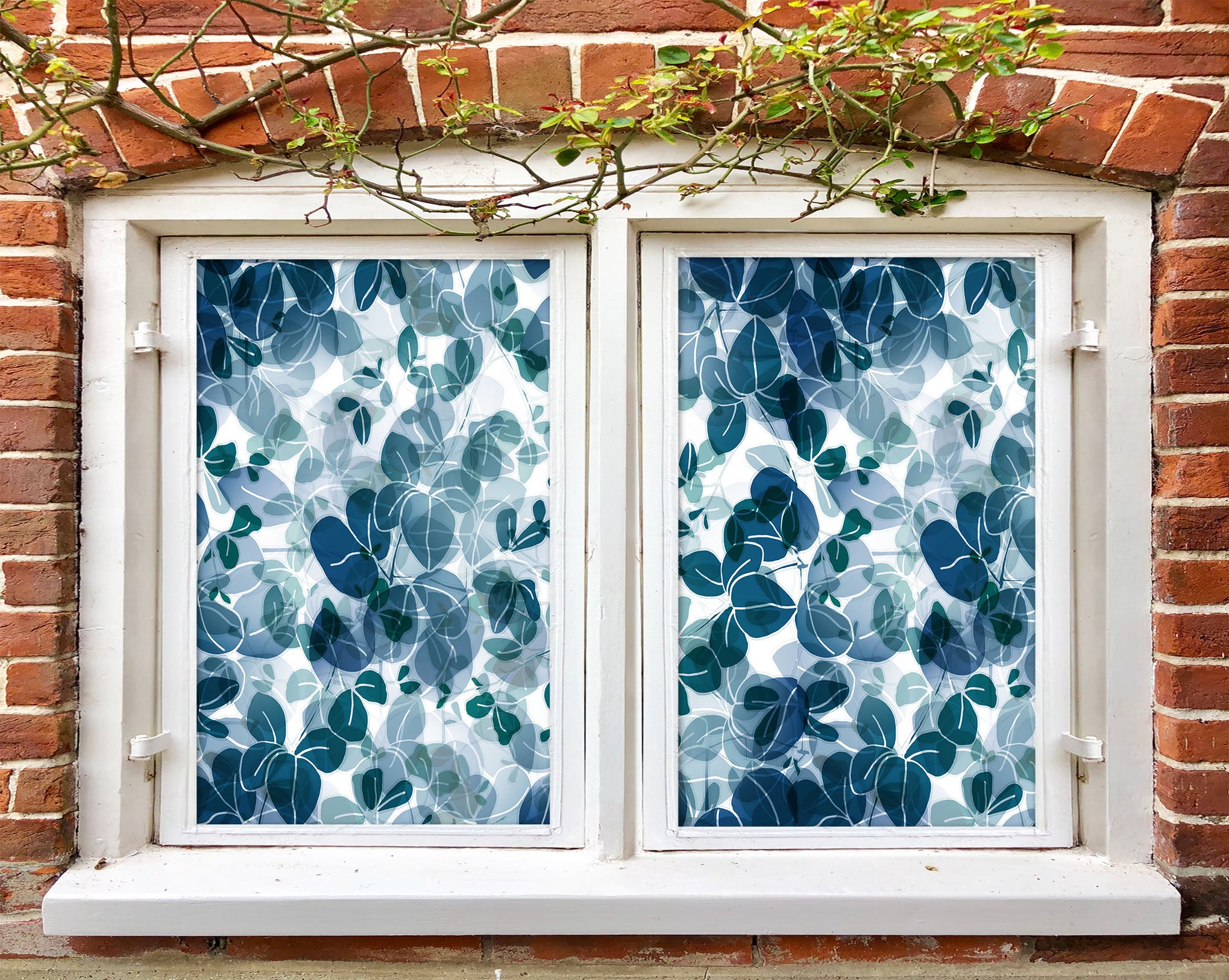 3D Leaf Pattern 340 Window Film Print Sticker Cling Stained Glass UV Block