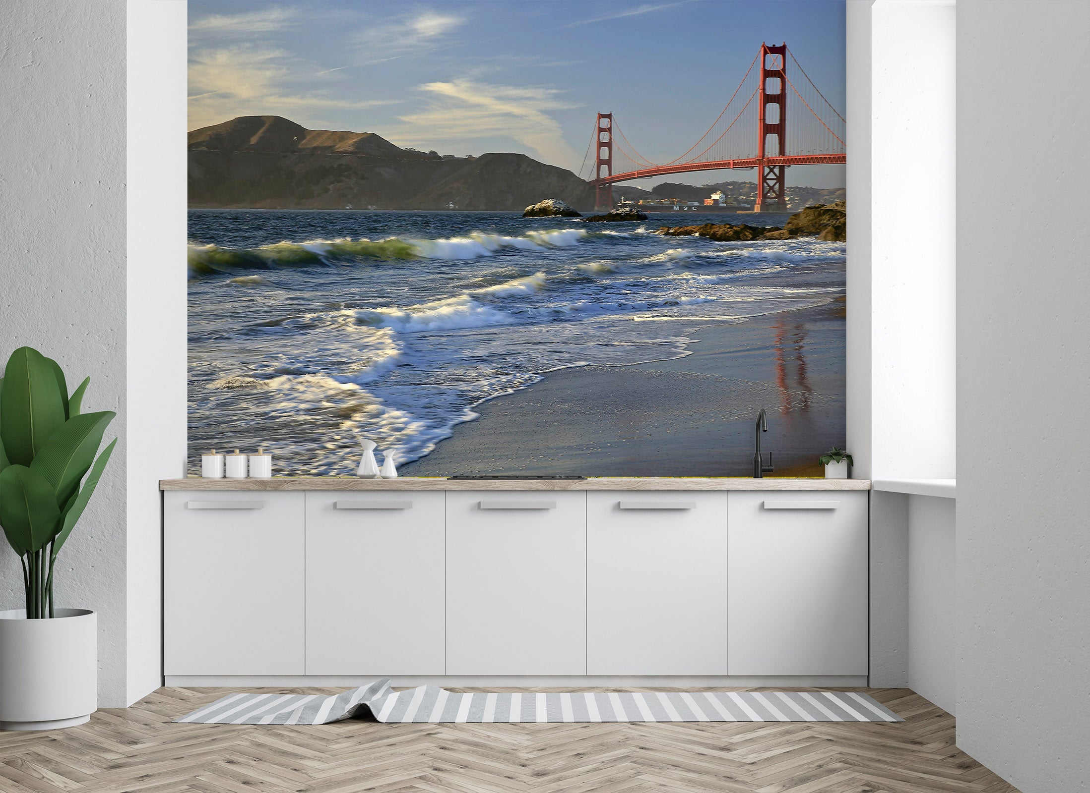 3D Golden Gate Bridge Sunset 108 Kathy Barefield Wall Mural Wall Murals