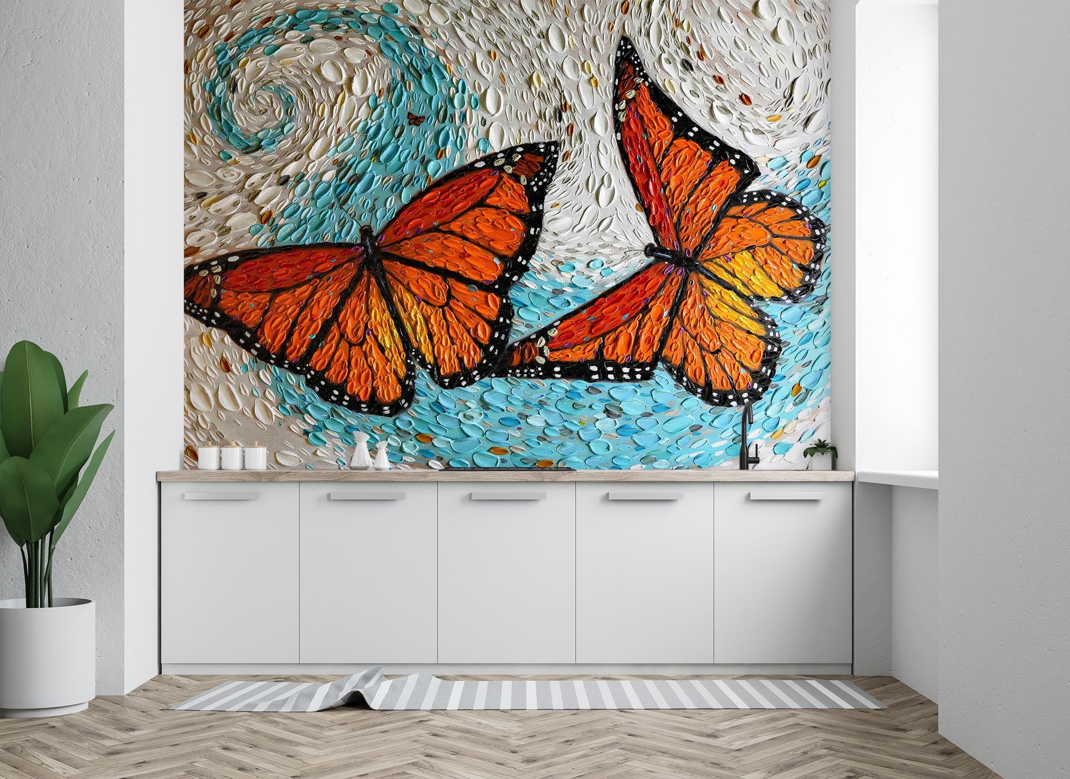3D Butterfly Shell 1421 Dena Tollefson Wall Mural Wall Murals