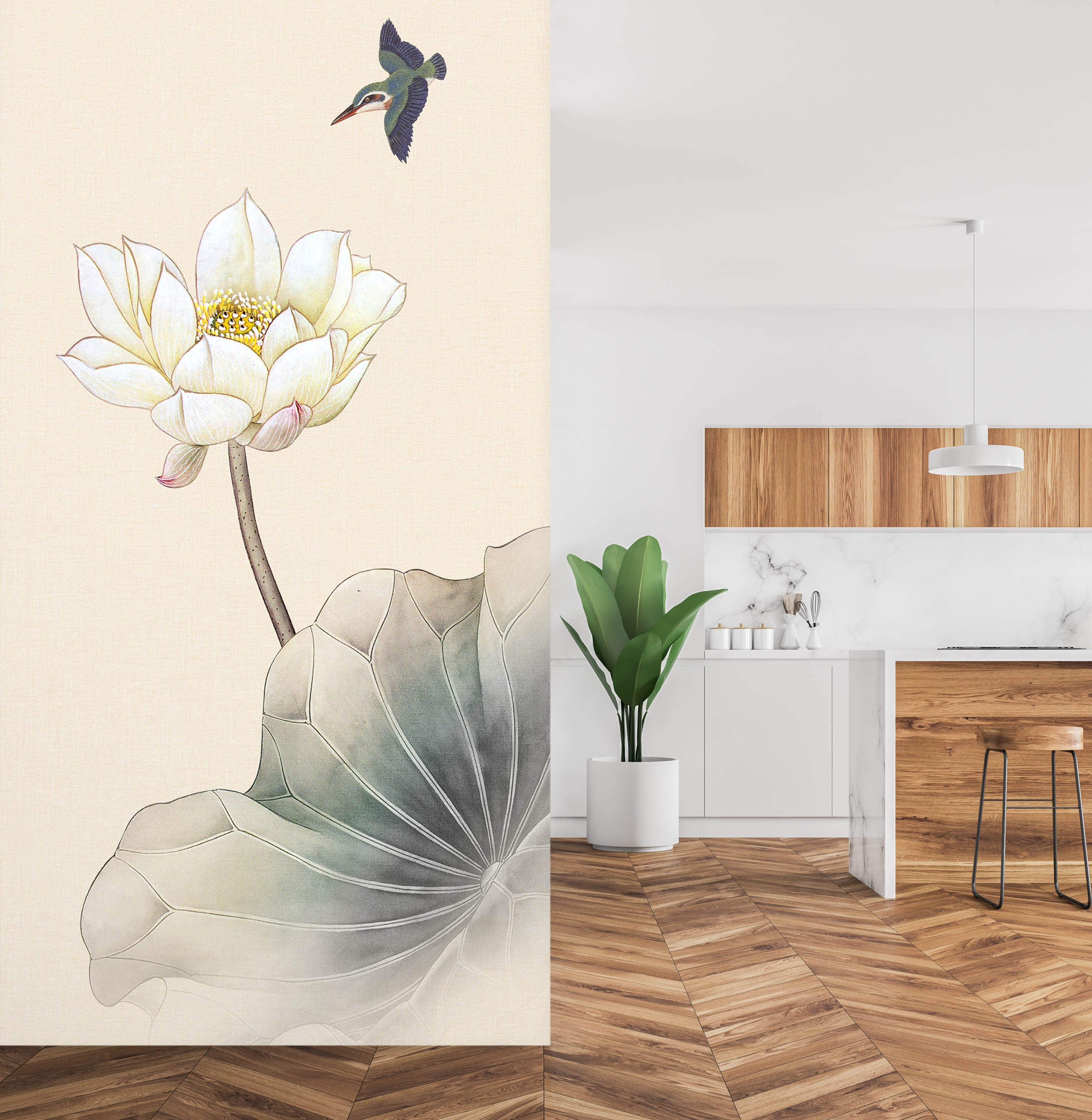 3D Lotus Bloom 1817 Wall Murals