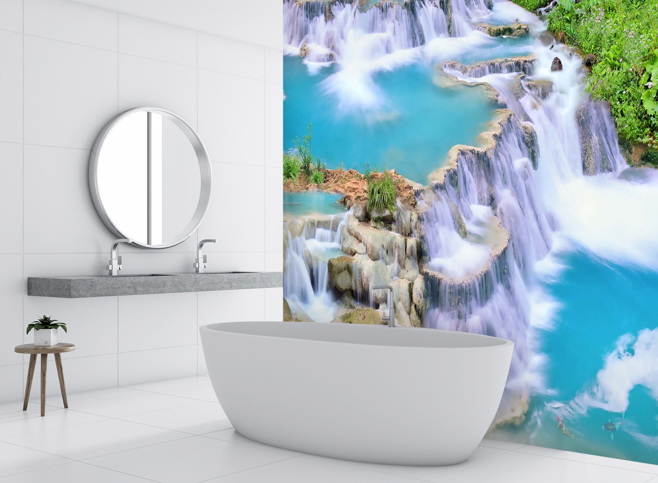 3D Canyon Waterfall 1629 Wall Murals