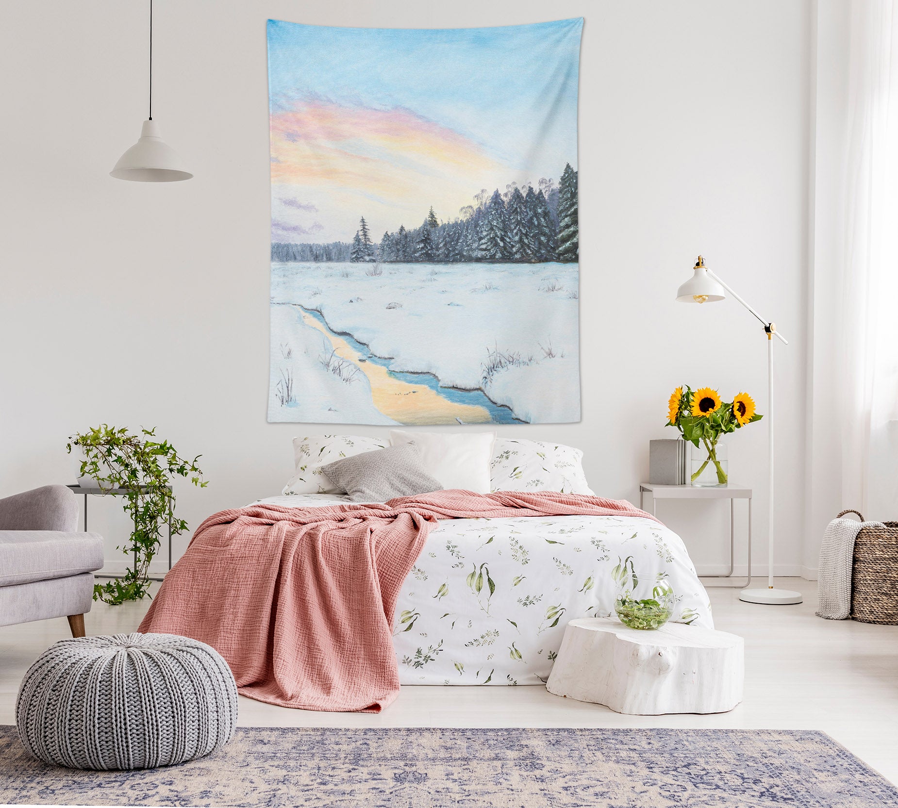 3D Winter Snow 5299 Marina Zotova Tapestry Hanging Cloth Hang