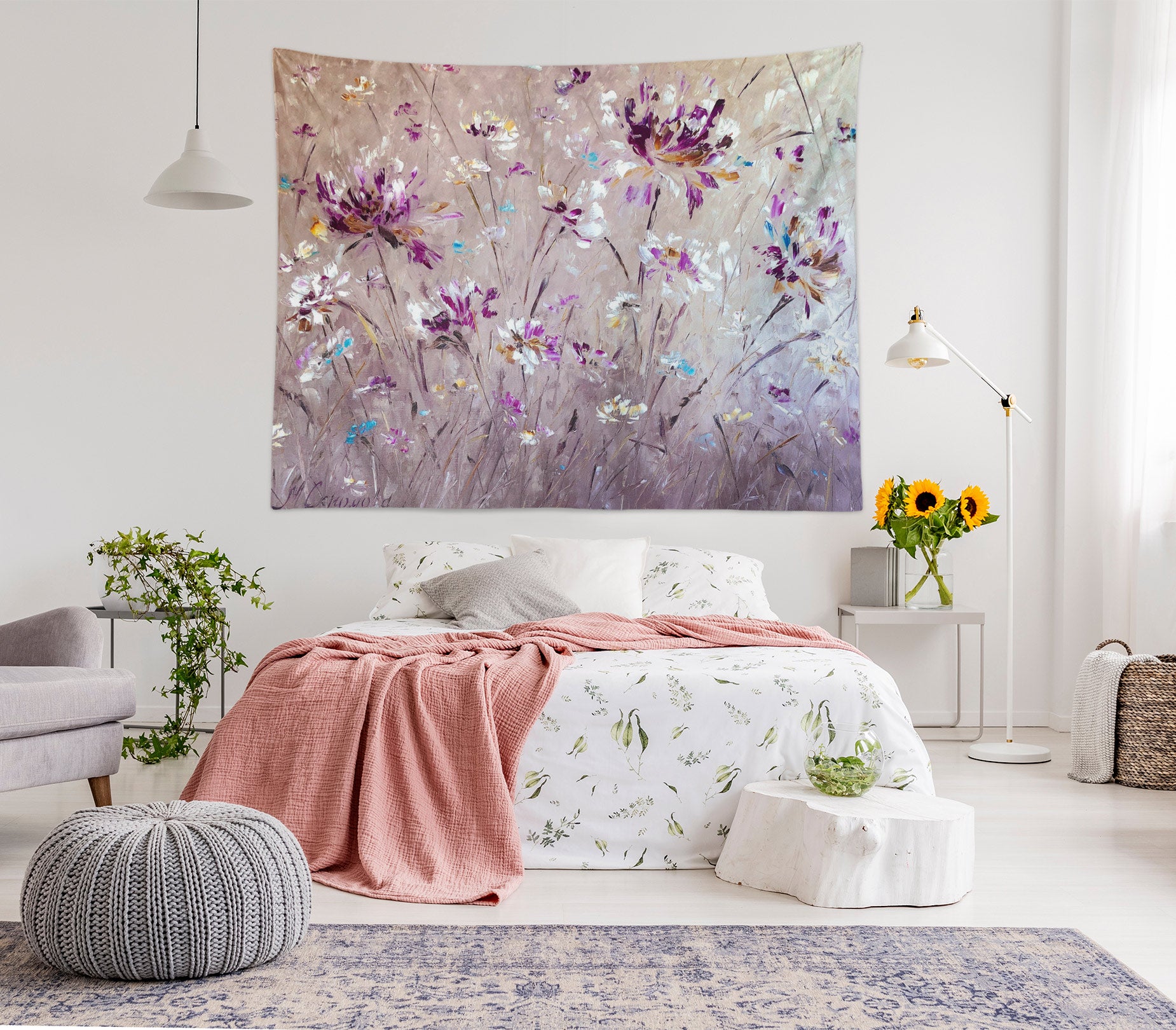 3D Purple Flower 3493 Skromova Marina Tapestry Hanging Cloth Hang