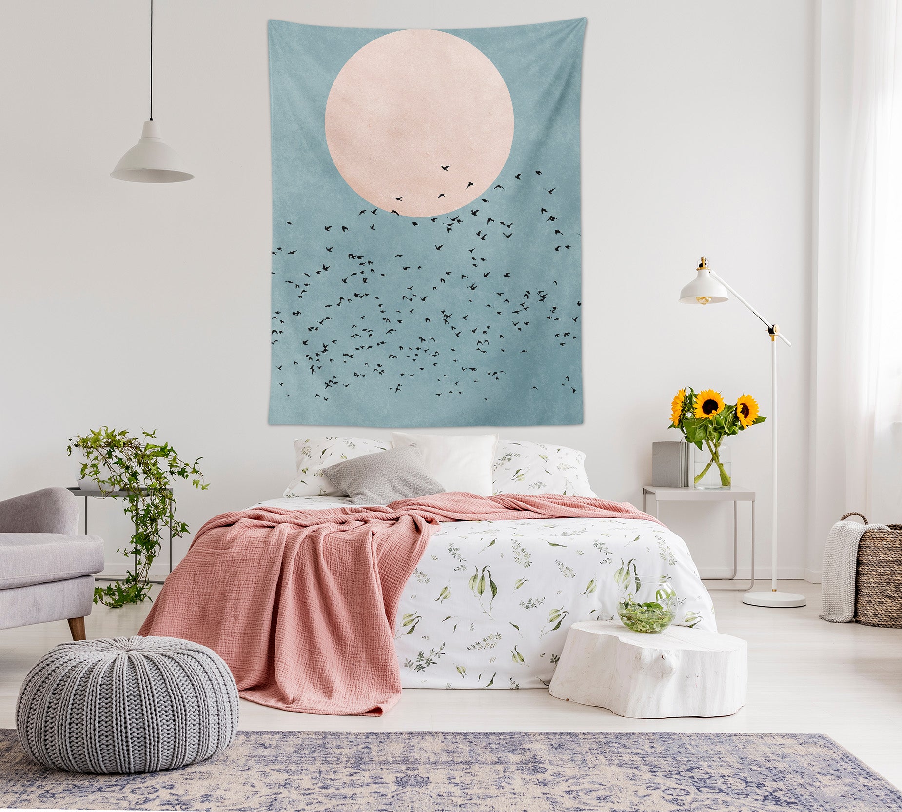 3D Full Moon Bird 873 Boris Draschoff Tapestry Hanging Cloth Hang