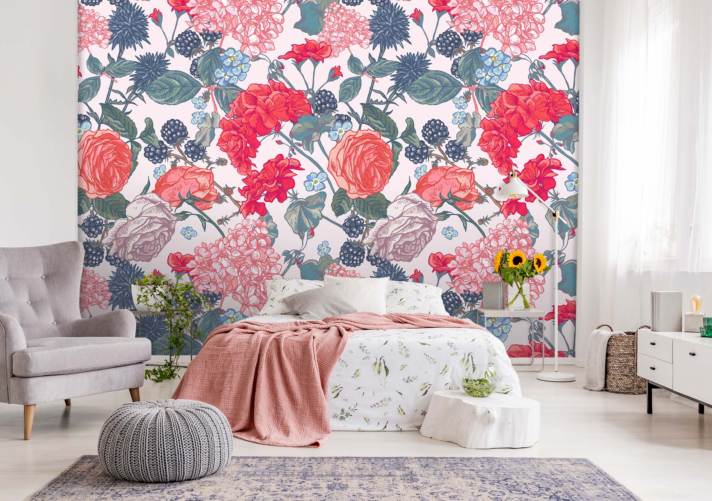 3D Safflower Grape 52 Wall Murals