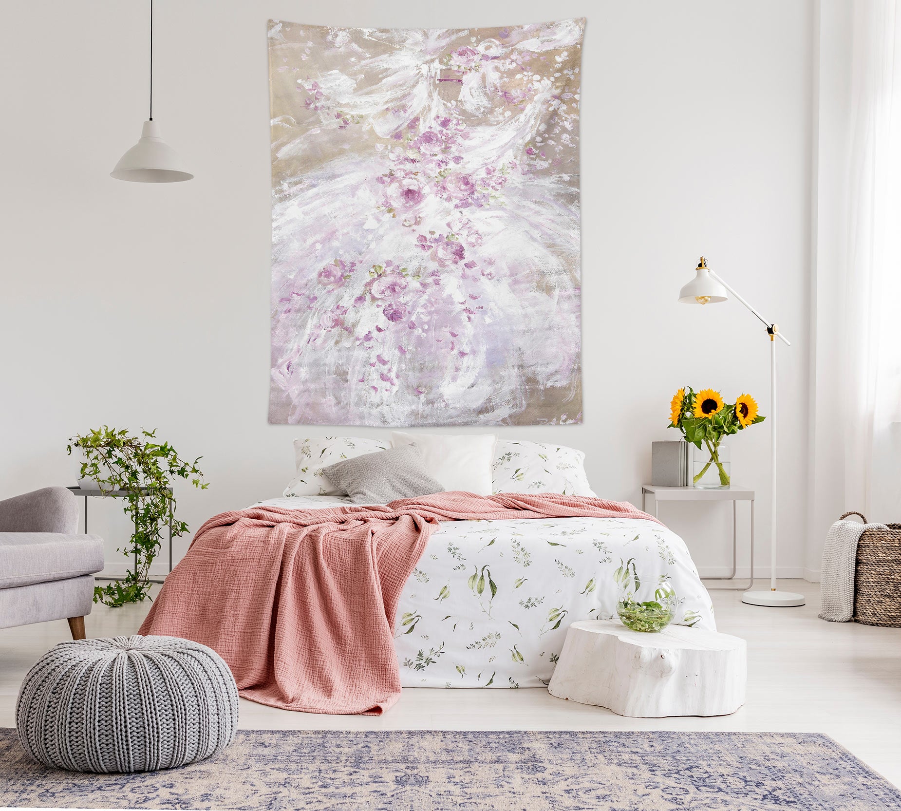 3D Pink Flower Vine Skirt 11220 Debi Coules Tapestry Hanging Cloth Hang