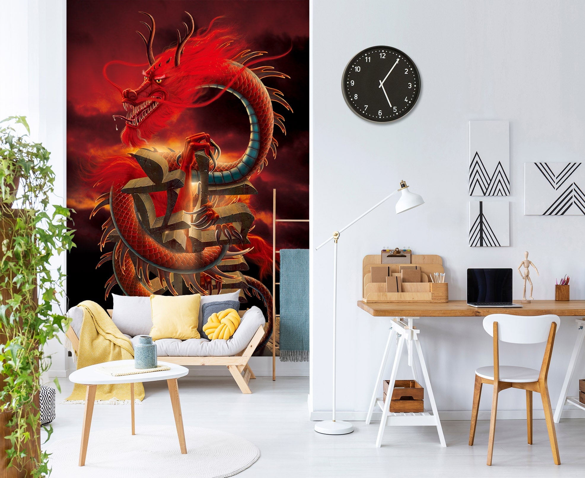 3D Red Dragon 1421 Wall Murals Exclusive Designer Vincent Wallpaper AJ Wallpaper 