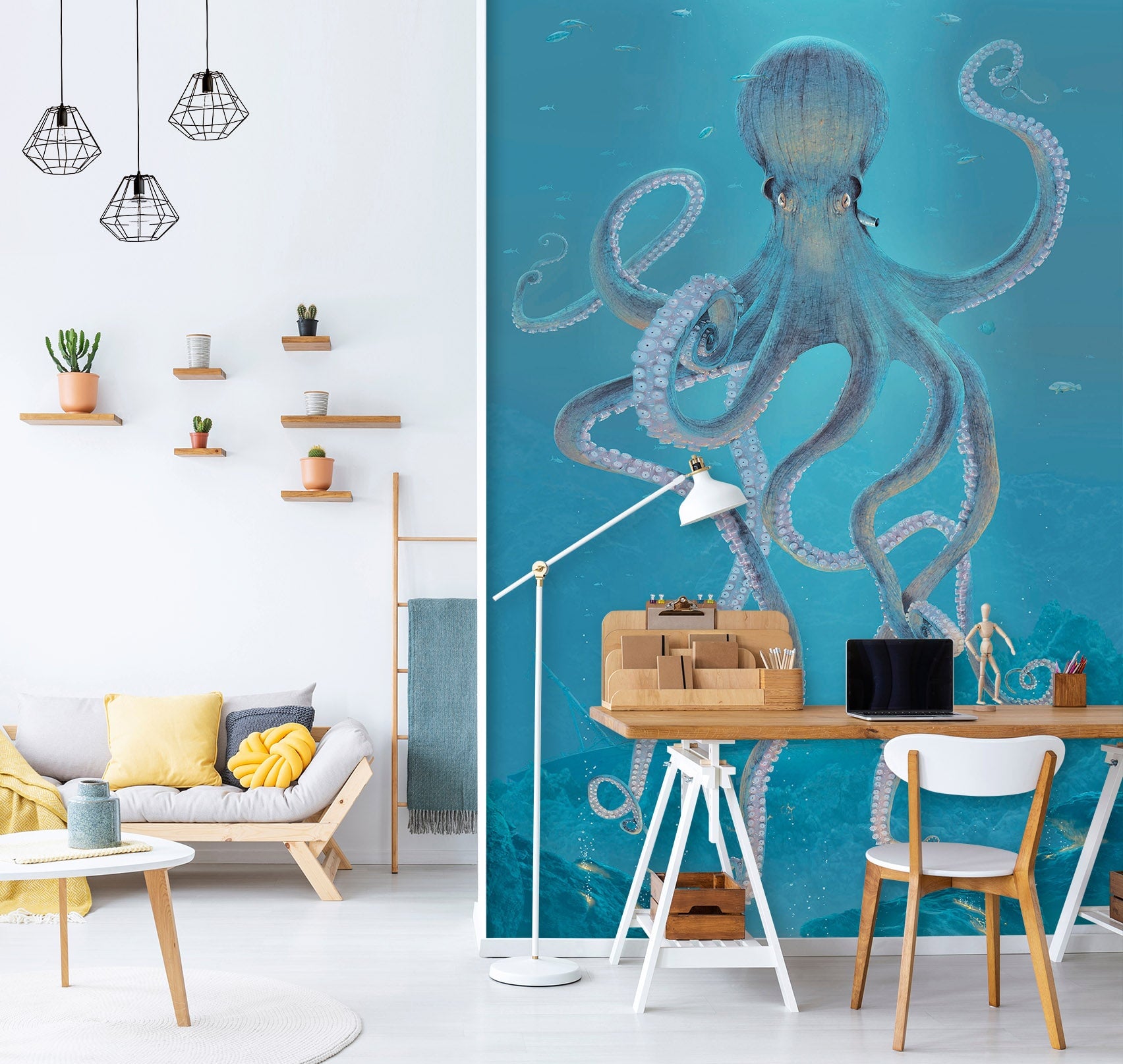 3D Giant Octopus 1517 Wall Murals Exclusive Designer Vincent Wallpaper AJ Wallpaper 