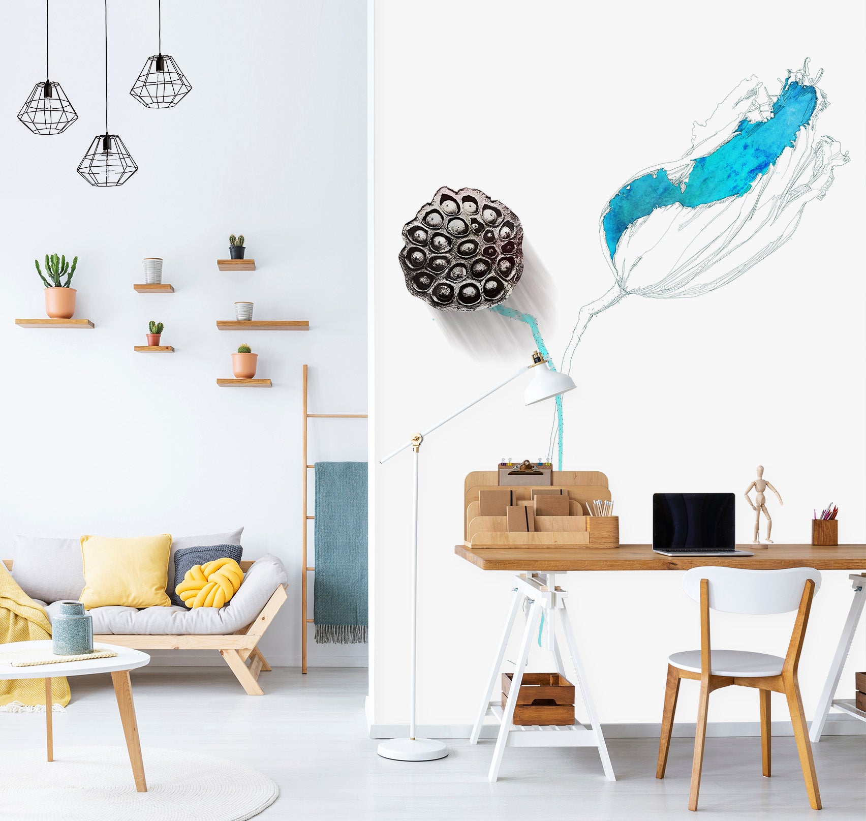 3D Autumn Lotus 1819 Wall Murals