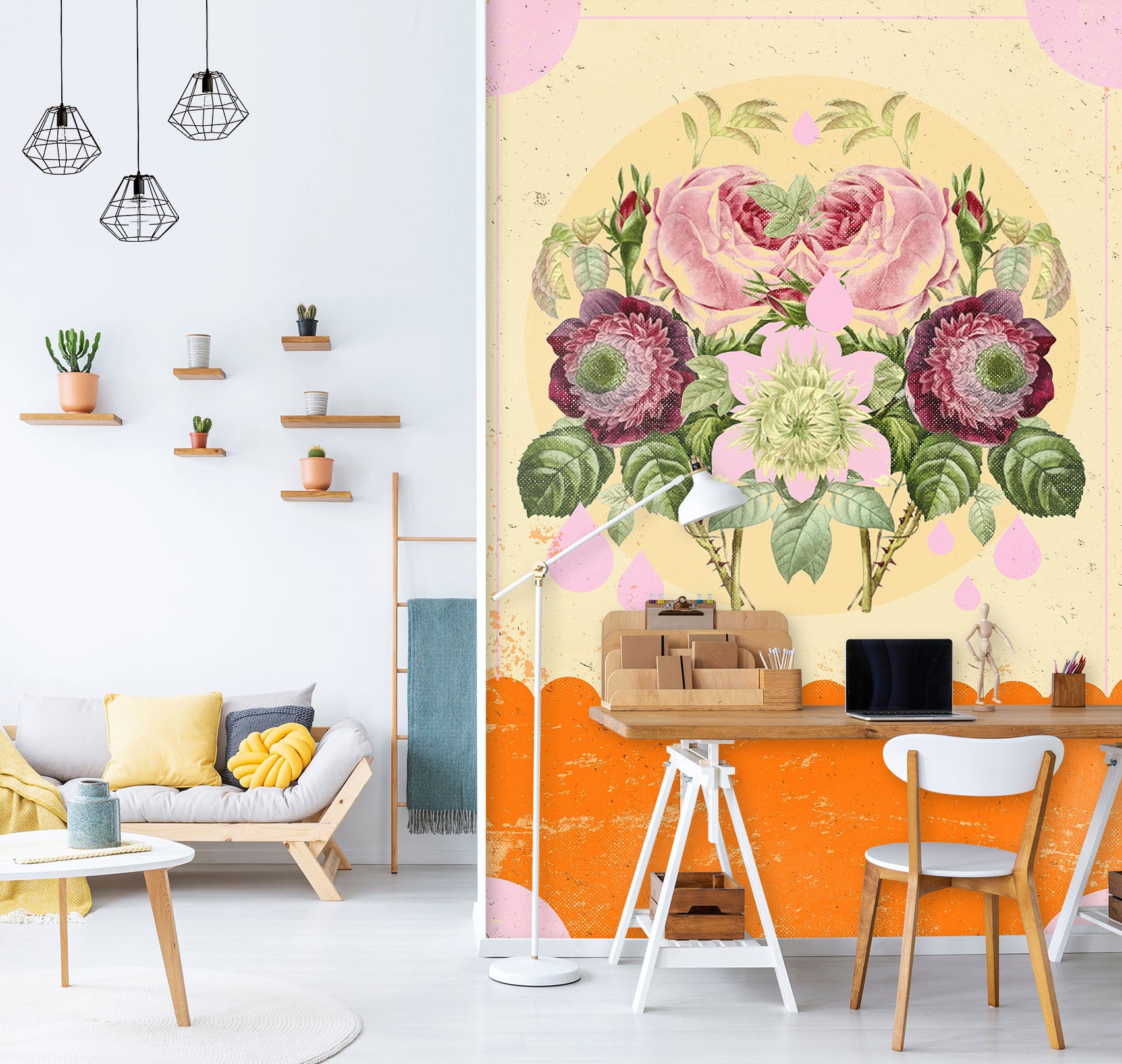 3D Psychedelic Flower 1411 Showdeer Wall Mural Wall Murals