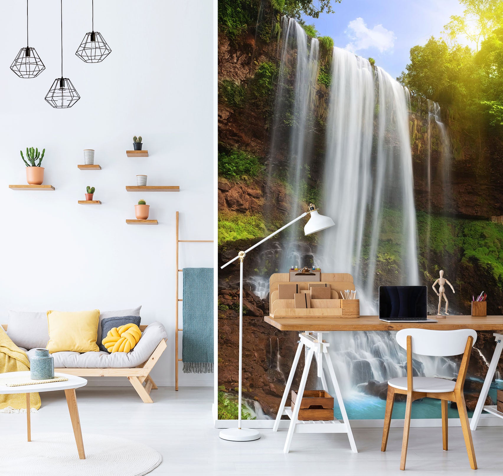 3D Long Waterfall 860 Wall Murals