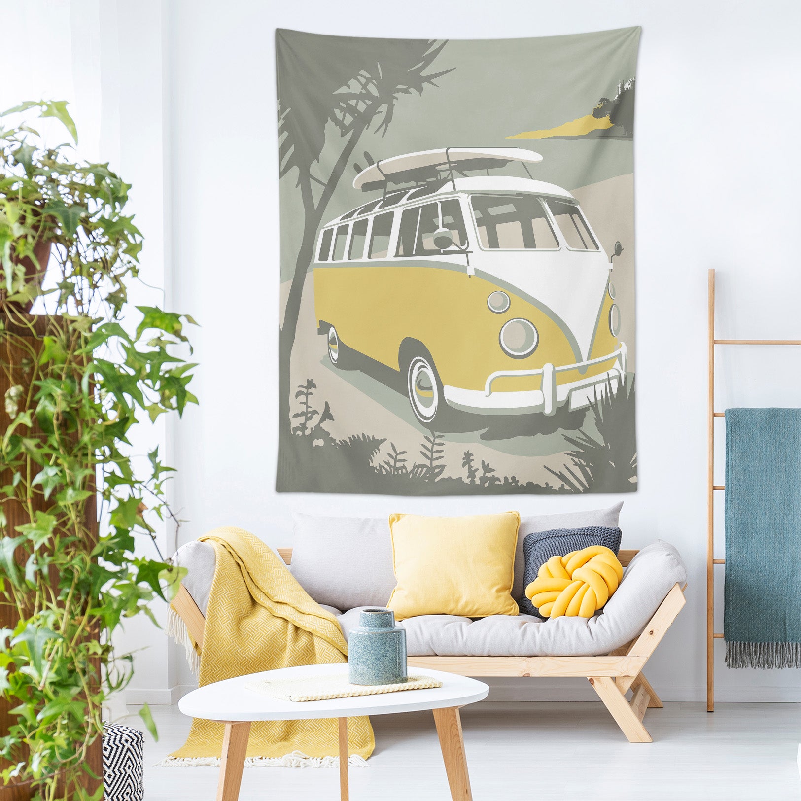 3D Yellow Car 5346 Steve Read Tapestry Hanging Cloth Hang