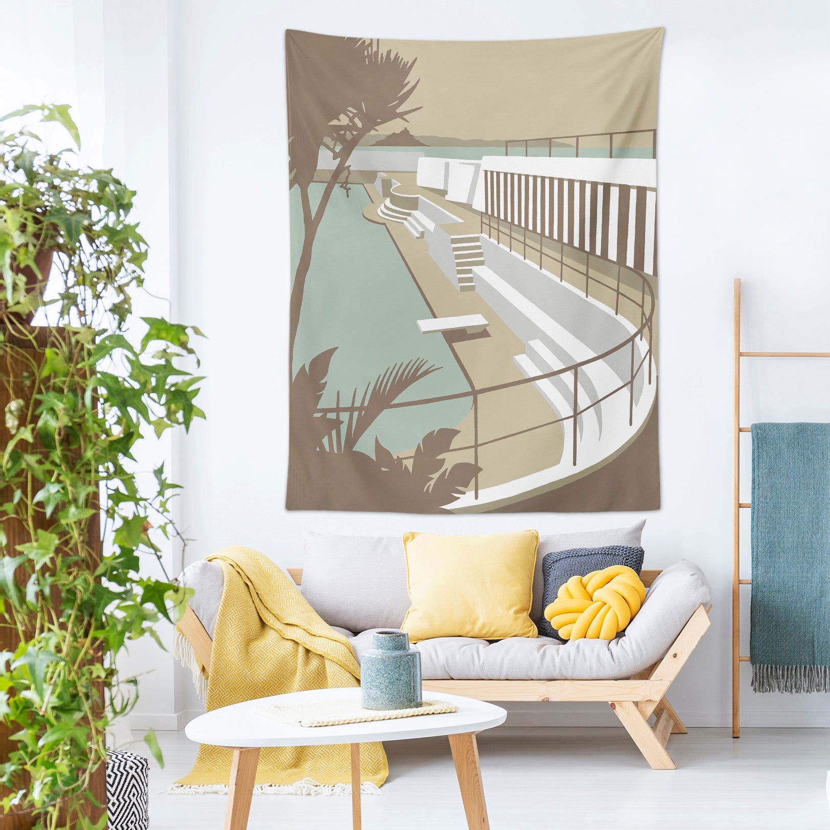 3D White Stairs 5357 Steve Read Tapestry Hanging Cloth Hang