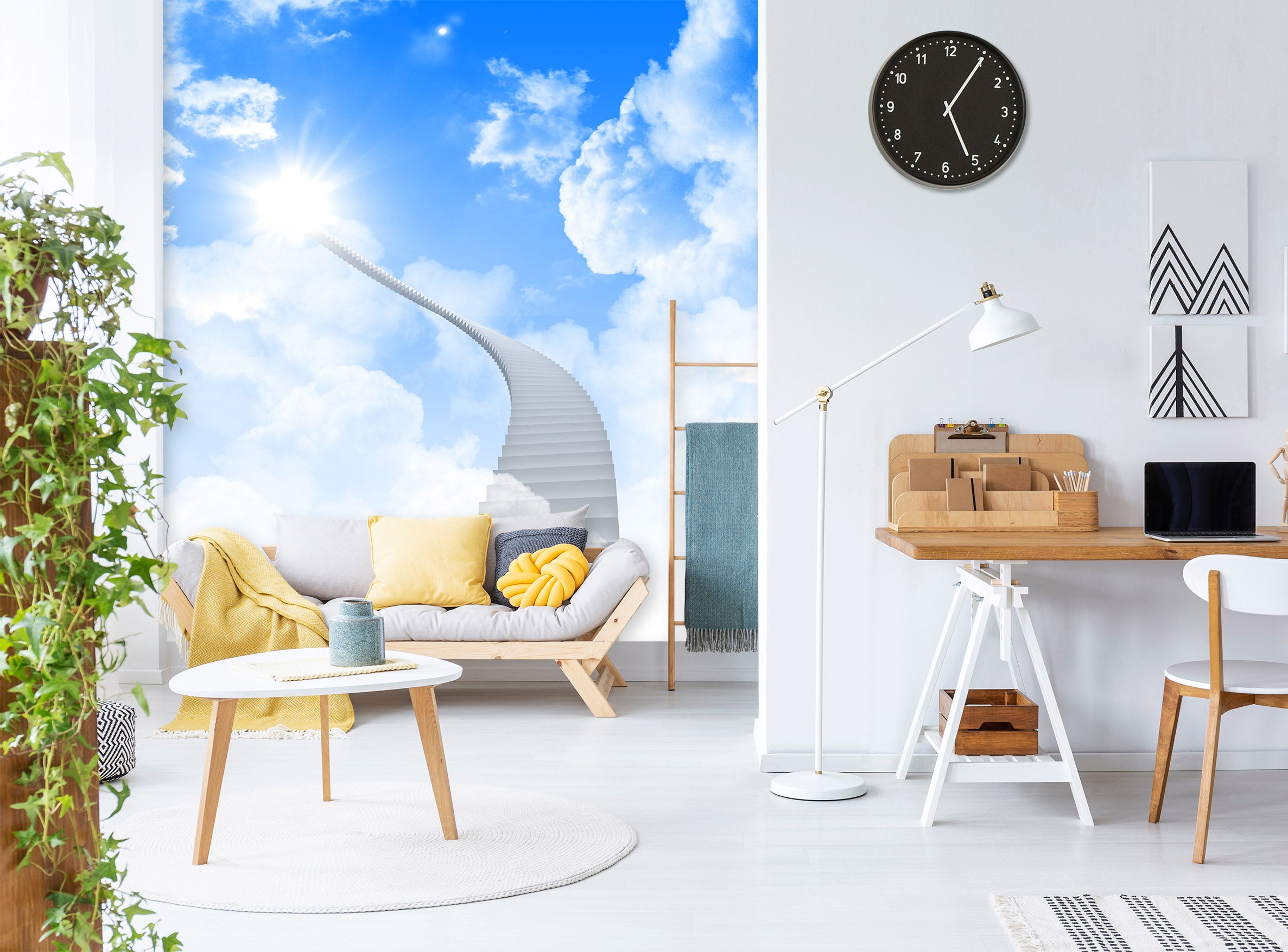 3D Blue Sky White Clouds 1466 Wall Murals