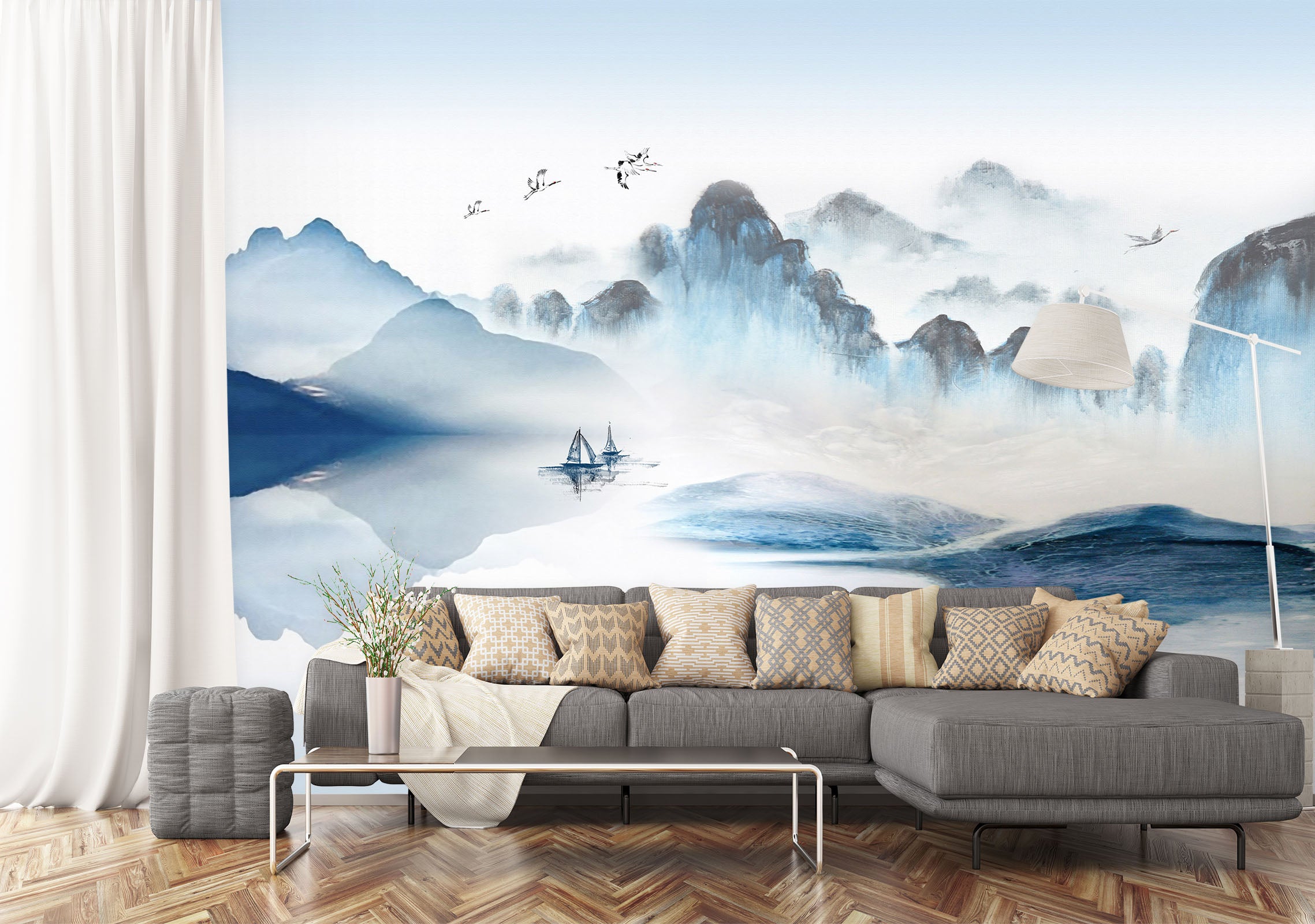 3D Forest Lake 1411 Wall Murals