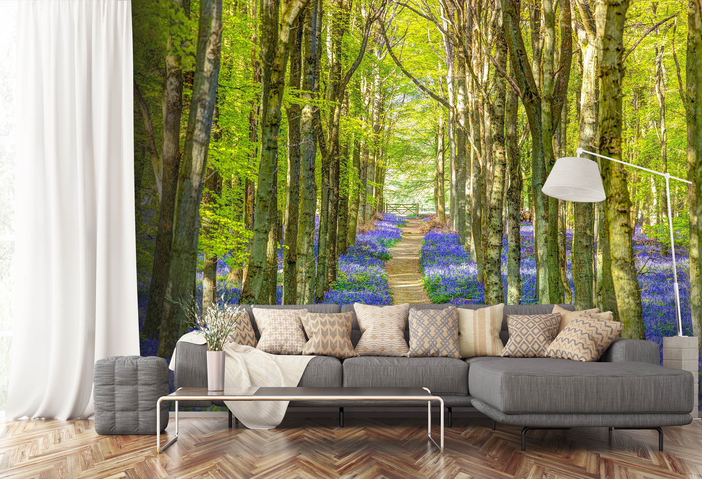 3D Tree Lined Road 1414 Assaf Frank Wall Mural Wall Murals