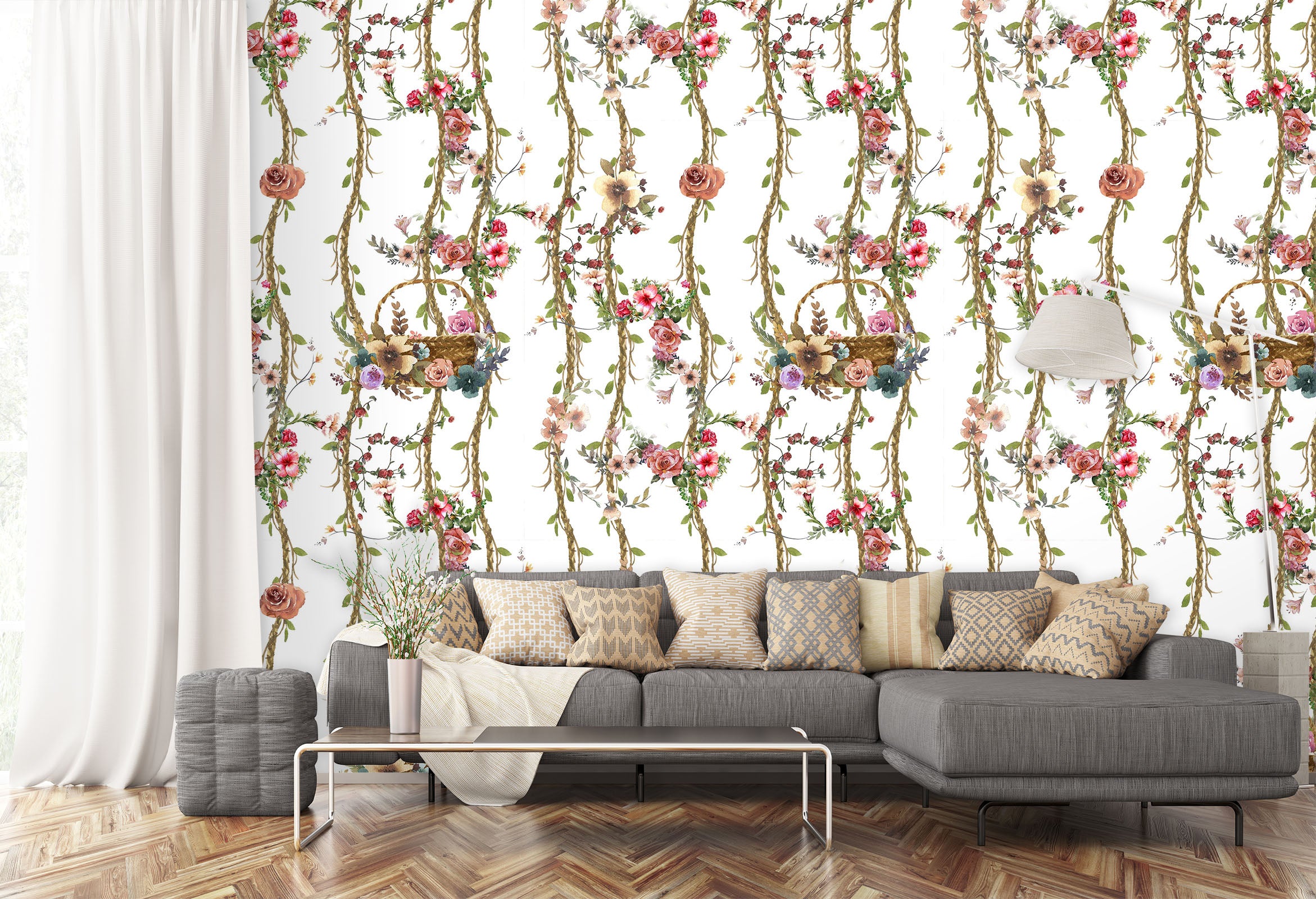 3D Branch Flower 2060 Wall Murals