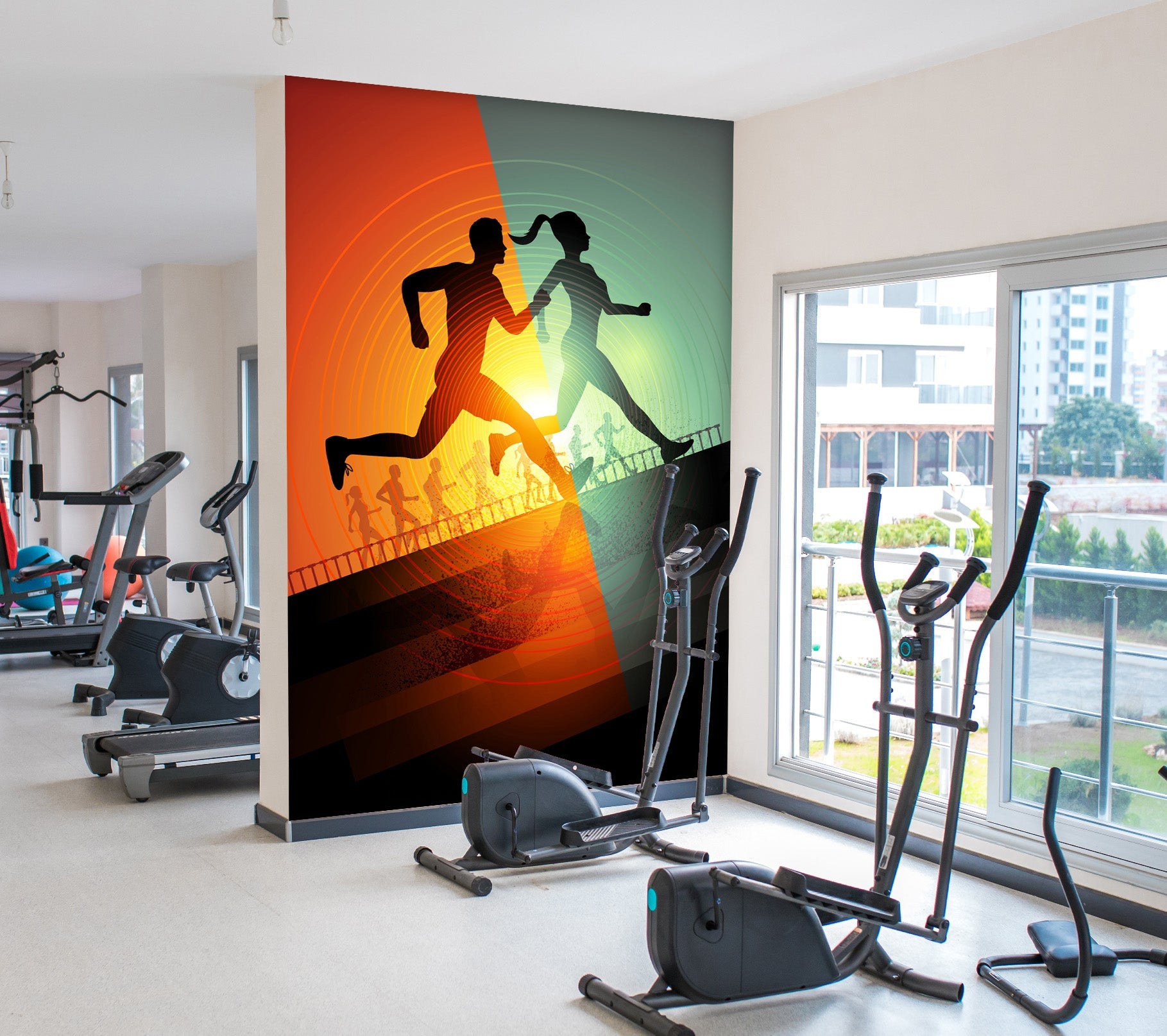 3D Running For Two 063 Wall Murals Wallpaper AJ Wallpaper 
