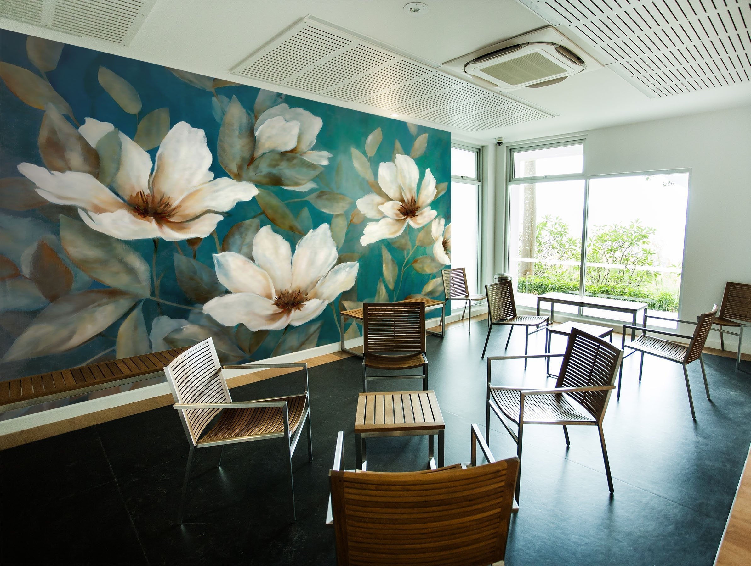 3D White flowers 28 Wall Murals Wallpaper AJ Wallpaper 