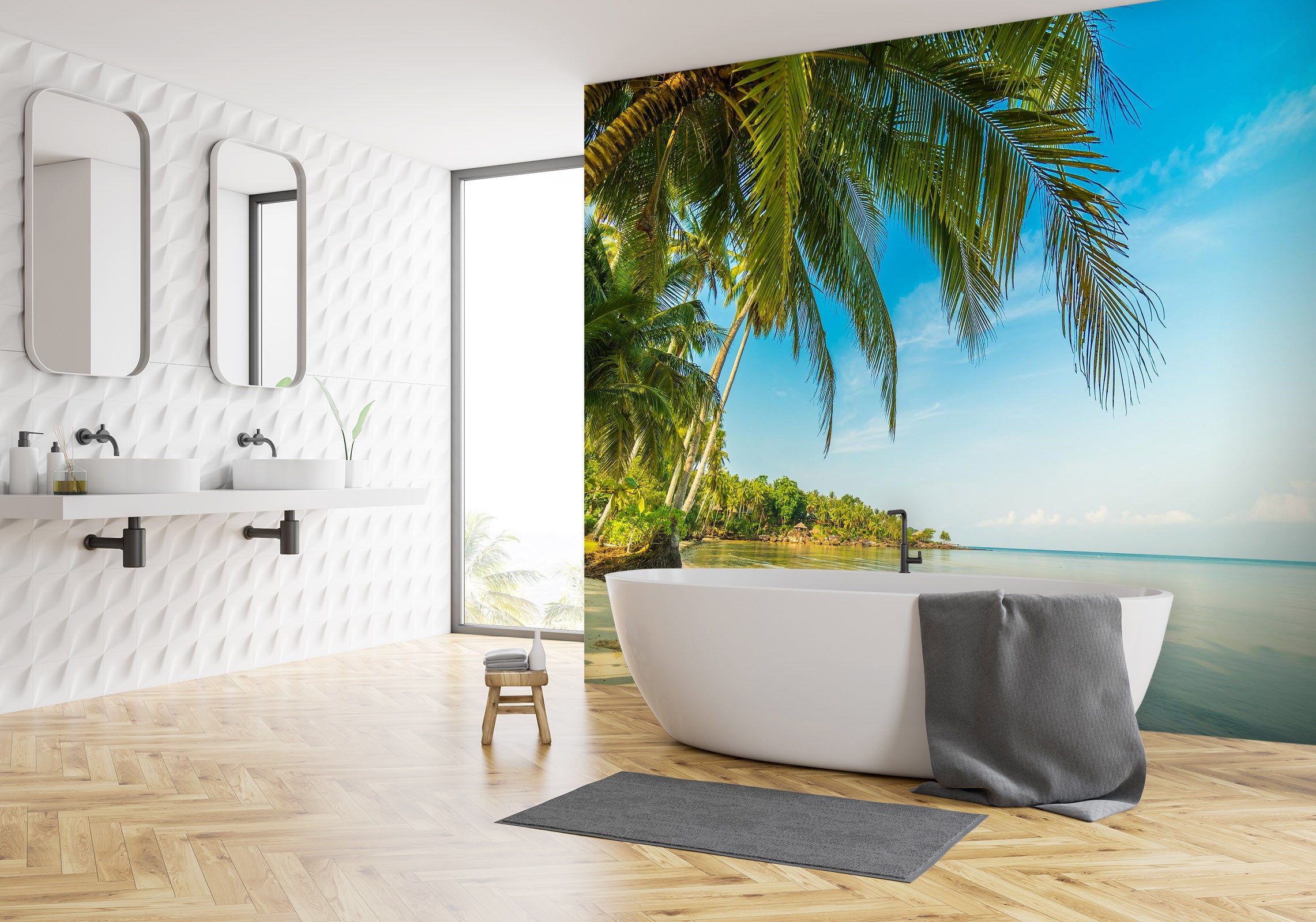 3D Coconut Tree Leaf 130 Wall Murals