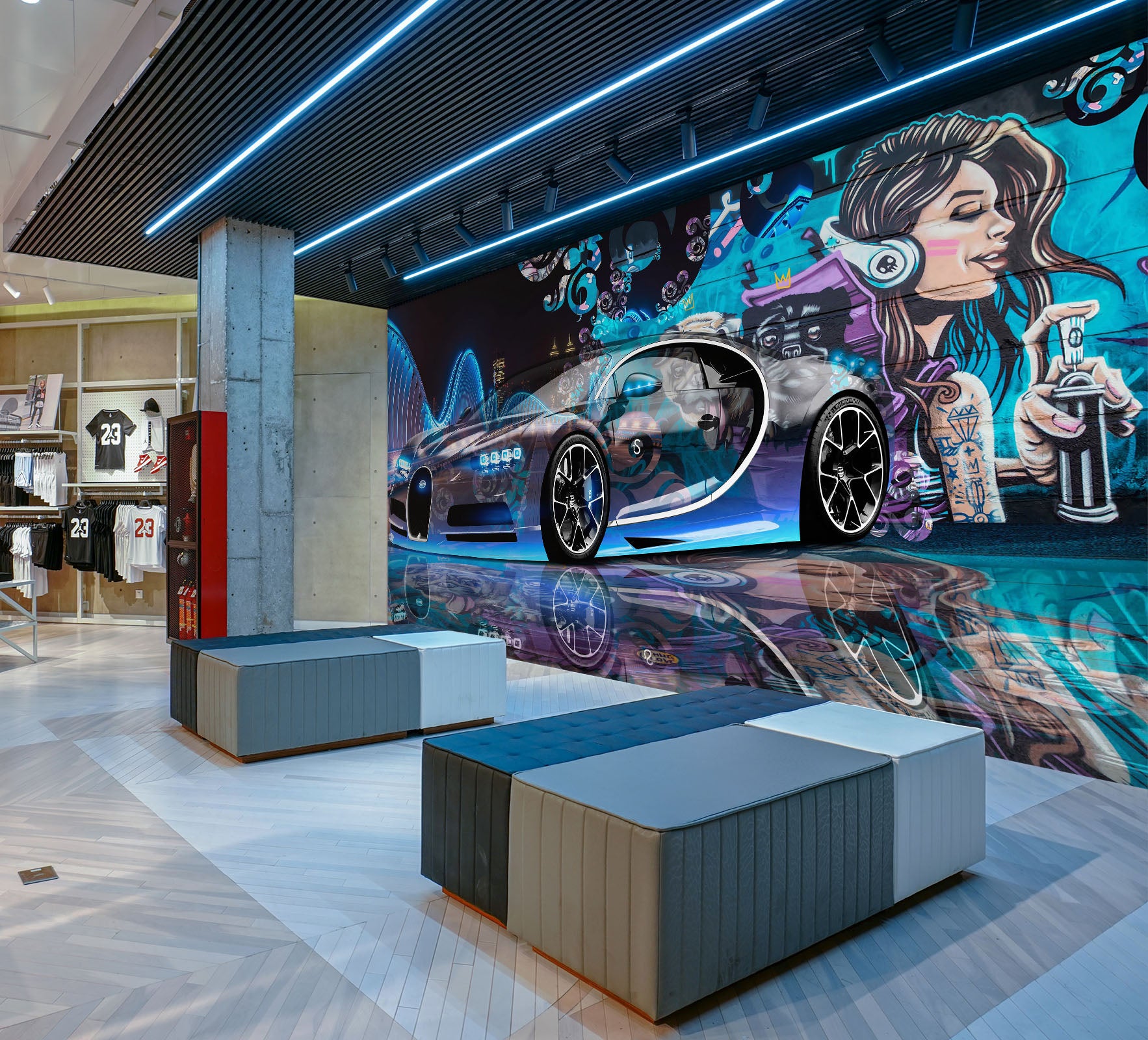 3D Blue Beauty 005 Wall Murals