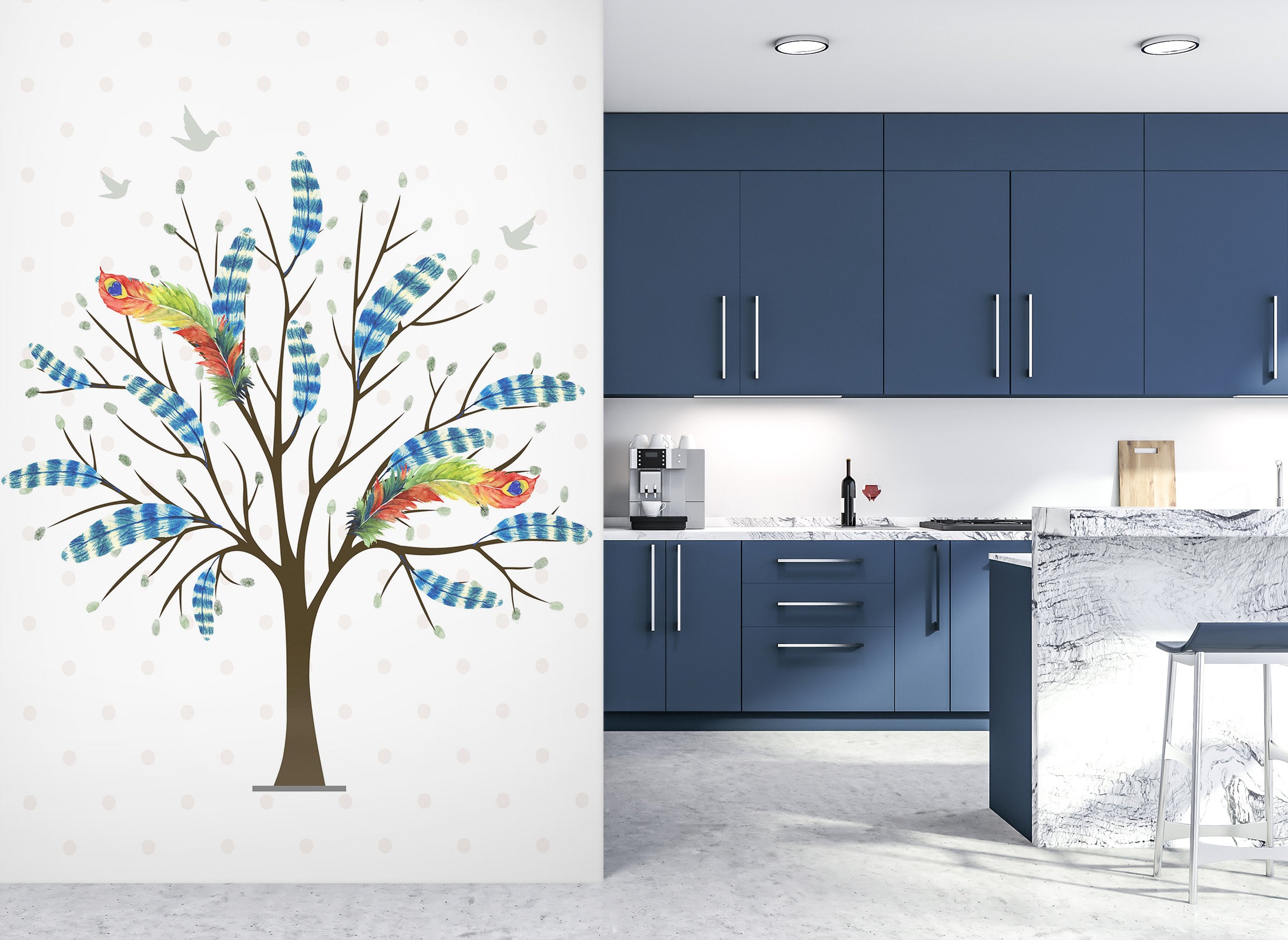 3D Colored Tree 055 Wall Murals