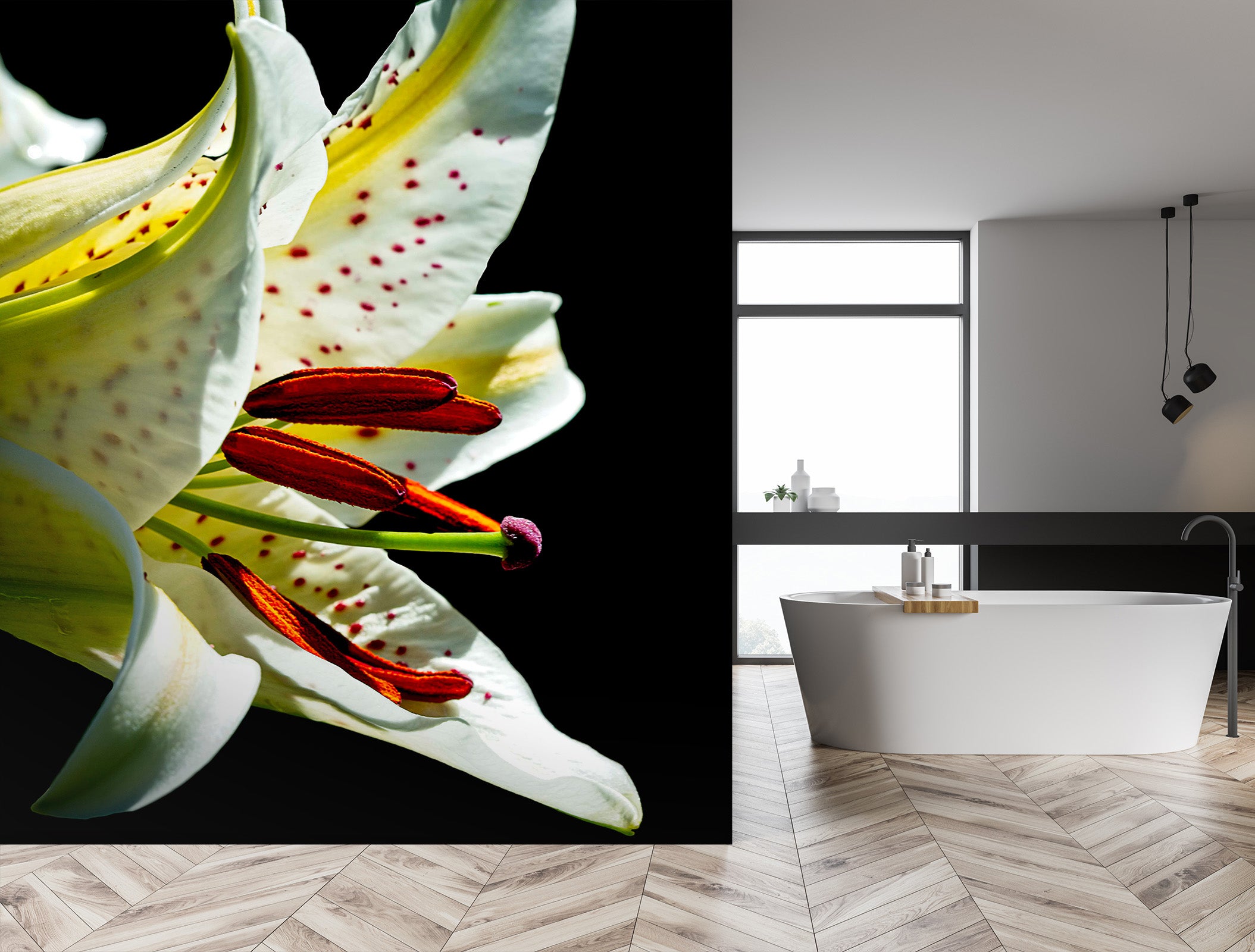 3D Fragrance Lily 1405 Kathy Barefield Wall Mural Wall Murals
