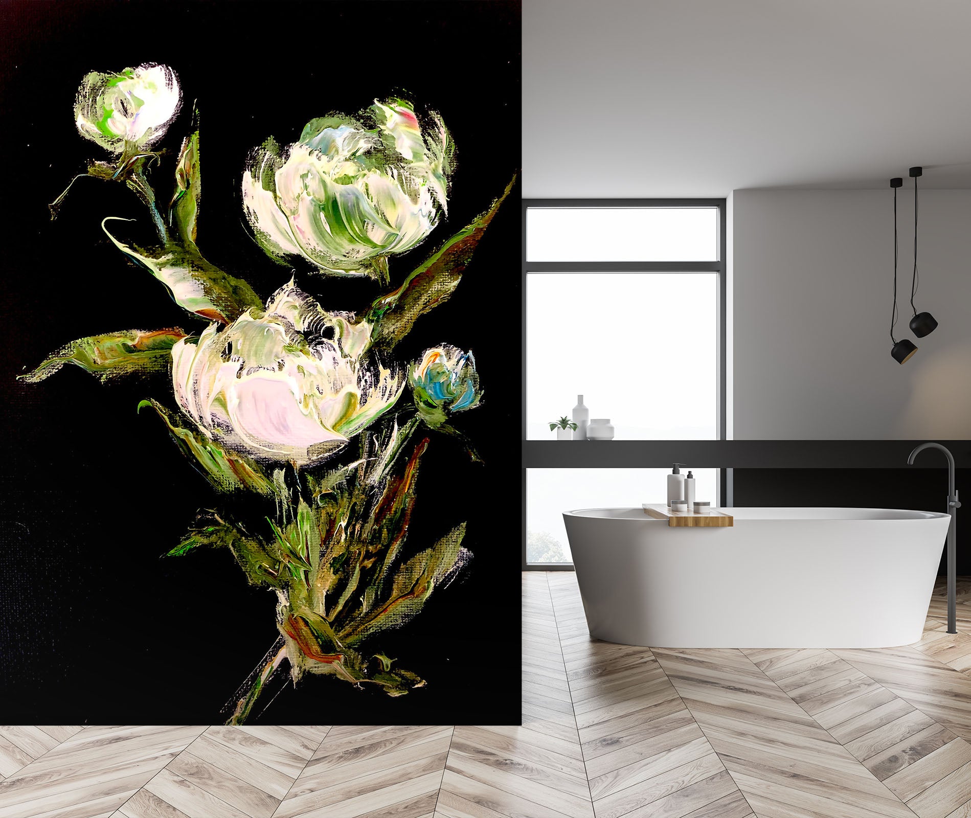 3D Hand Painted Flowers 290 Skromova Marina Wall Mural Wall Murals