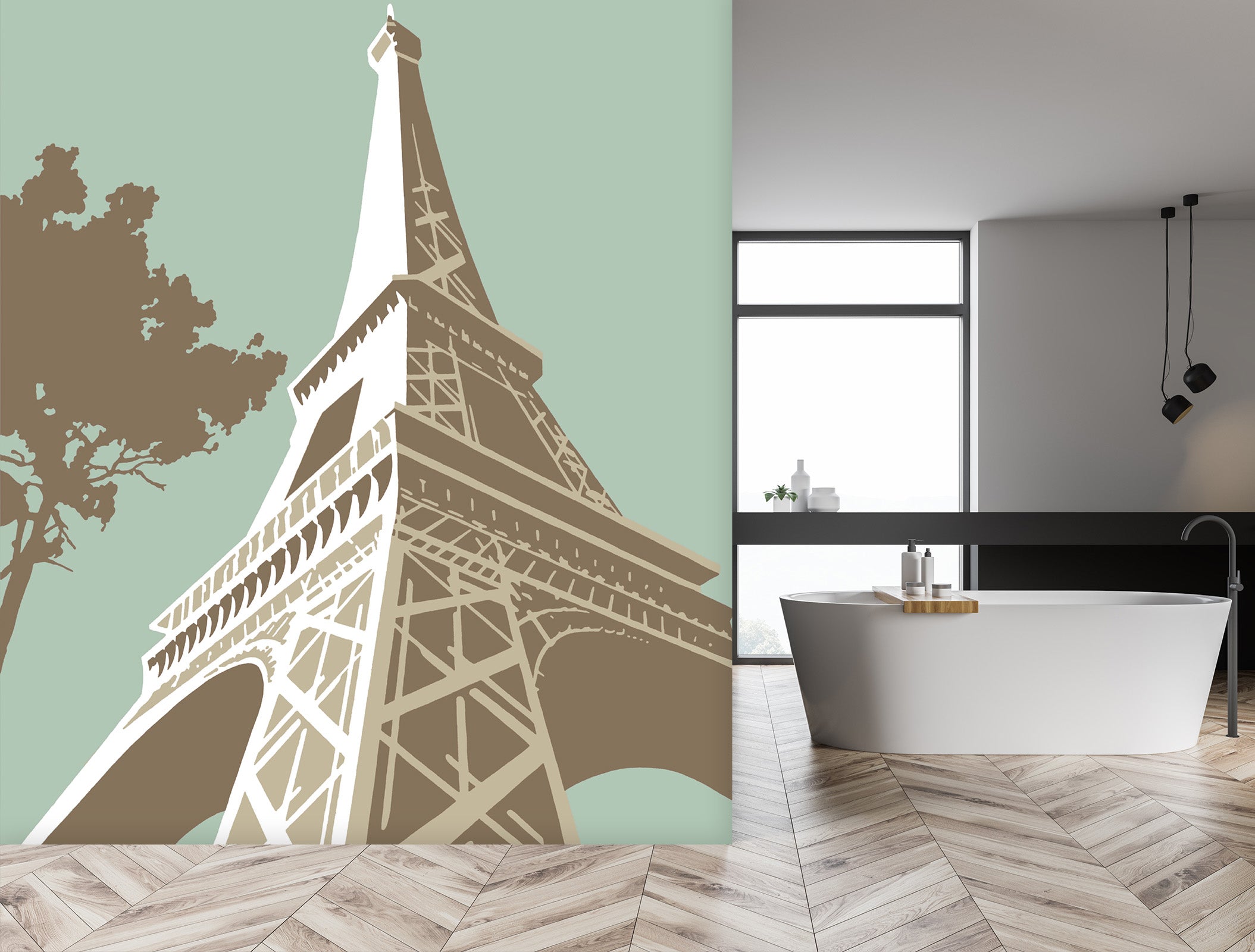 3D Eiffel Tower 1017 Steve Read Wall Mural Wall Murals