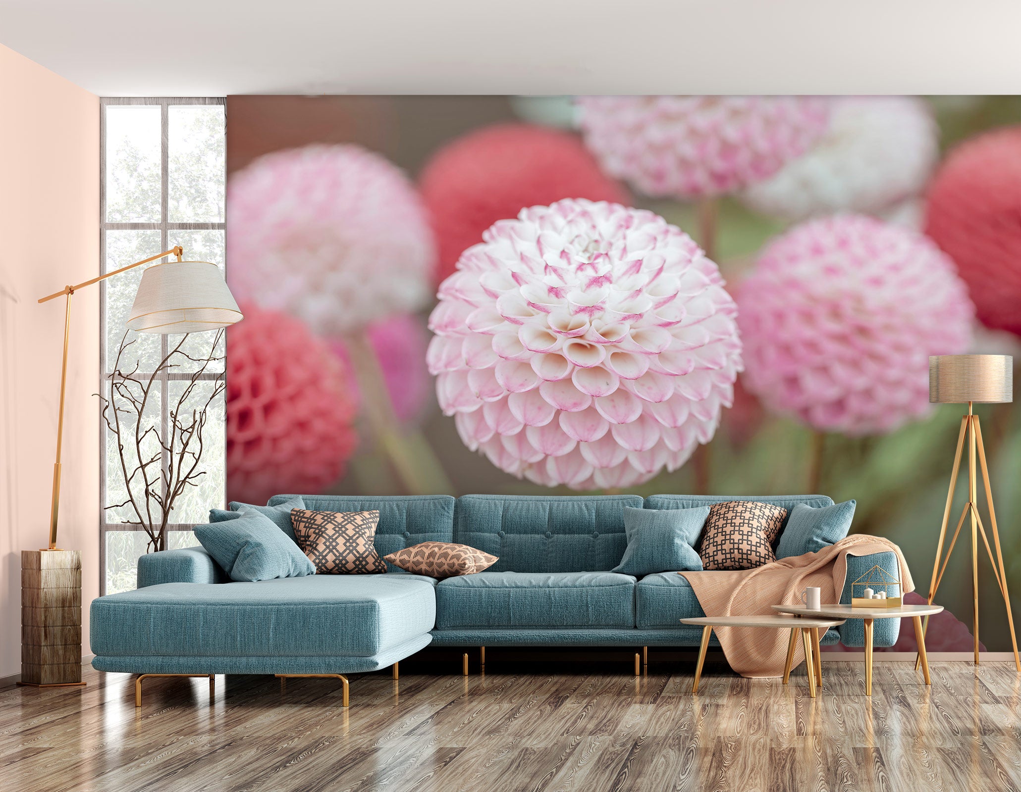 3D Pink Hydrangea 6211 Assaf Frank Wall Mural Wall Murals