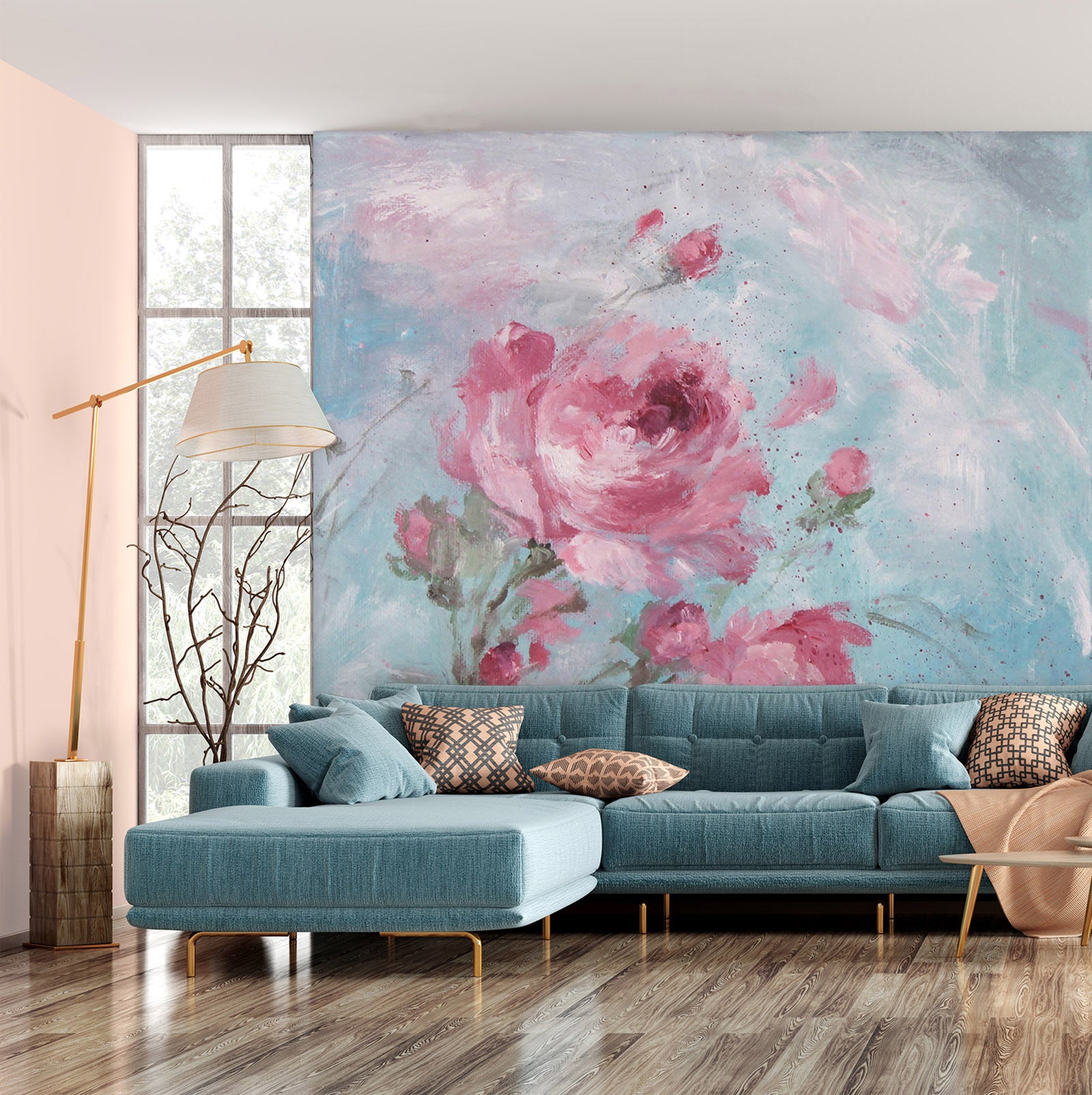 3D Pink Flowers 3130 Debi Coules Wall Mural Wall Murals