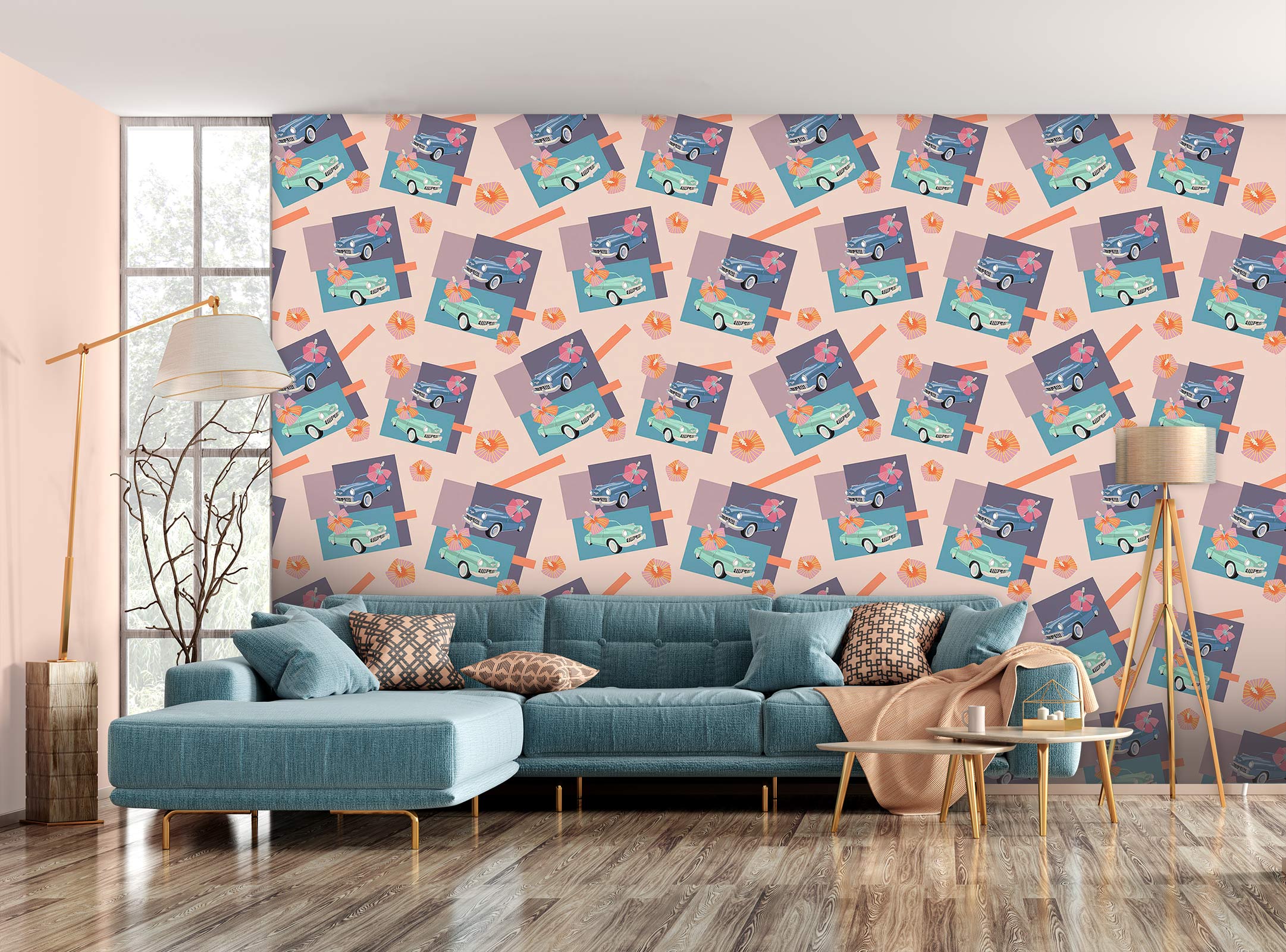 3D Retro Vehicle 1399 Kasumi Loffler Wall Mural Wall Murals