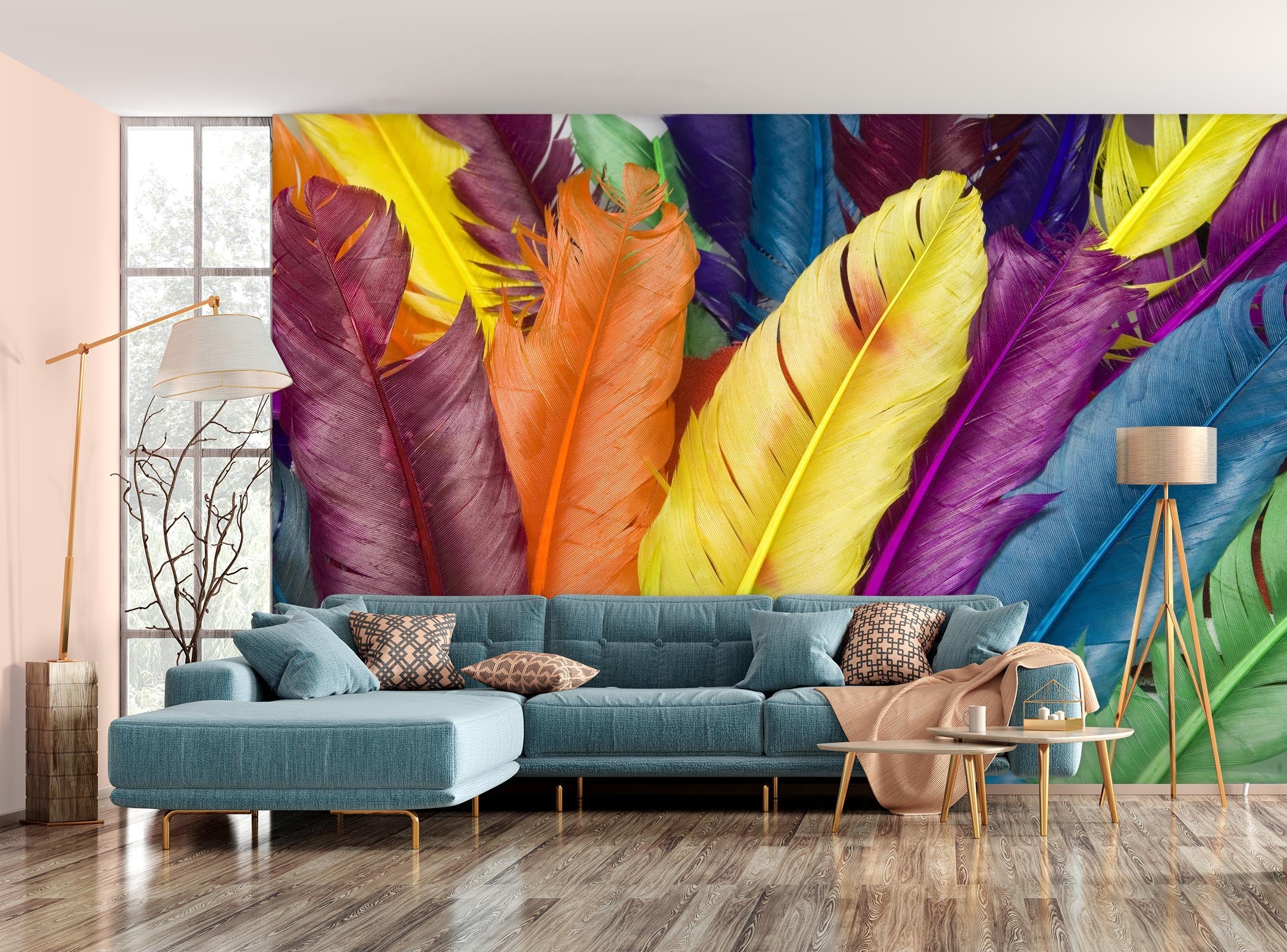 3D Colored Feather 133 Wall Murals