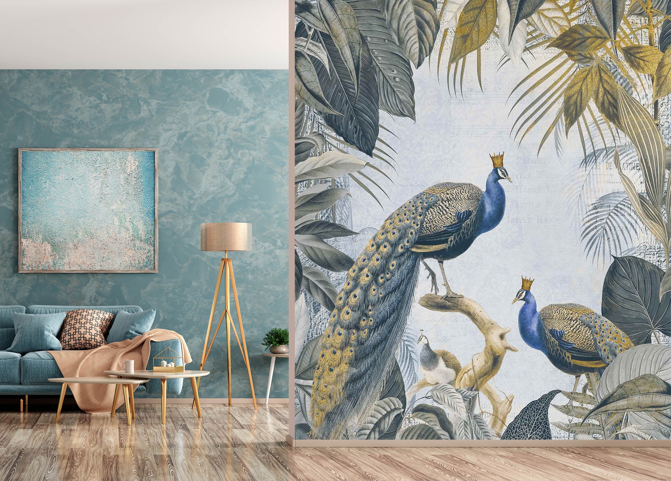 3D Forest Peacock 1441 Andrea haase Wall Mural Wall Murals